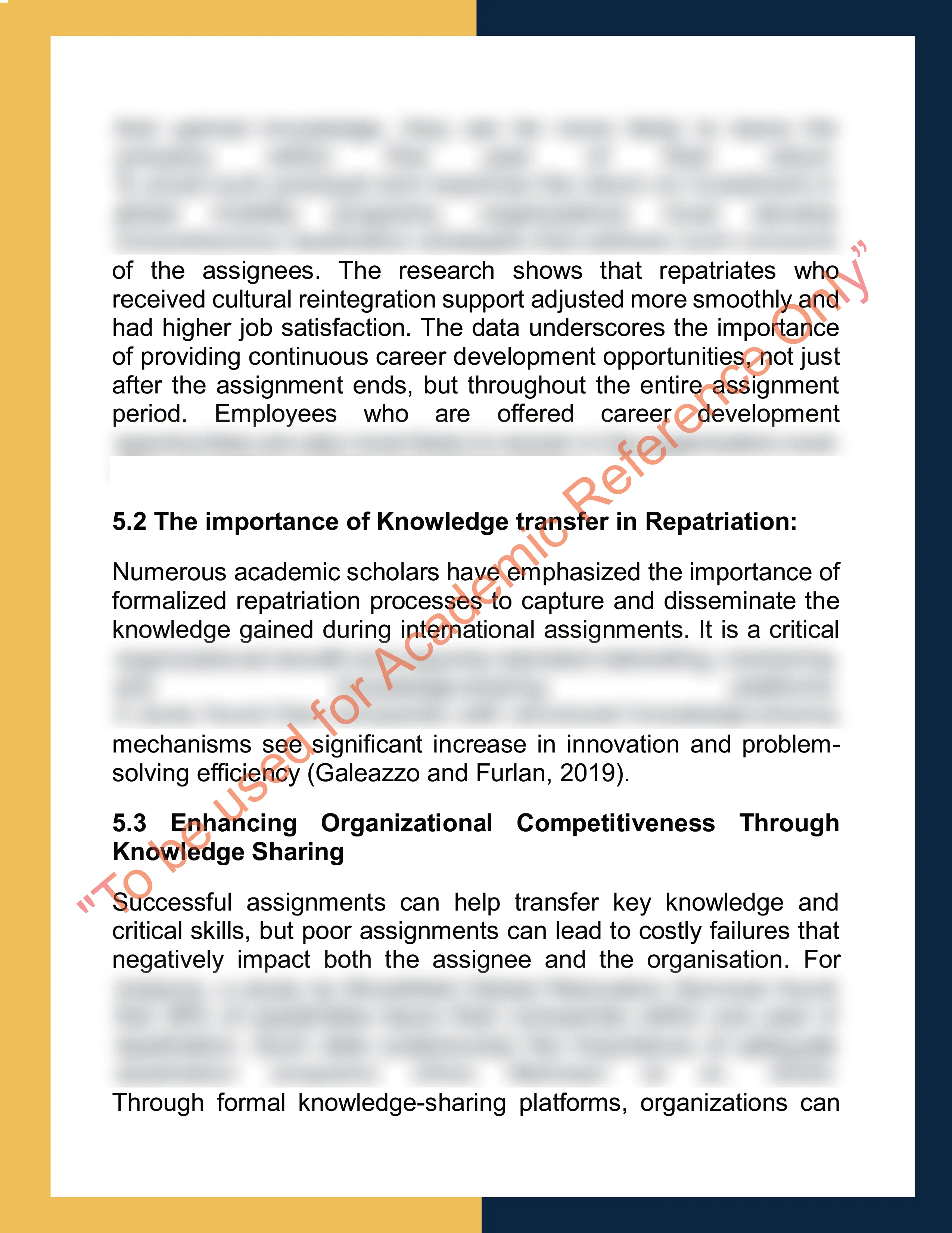 Assignment sample solution of 7HURM008W - Strategic Global Mobility 9