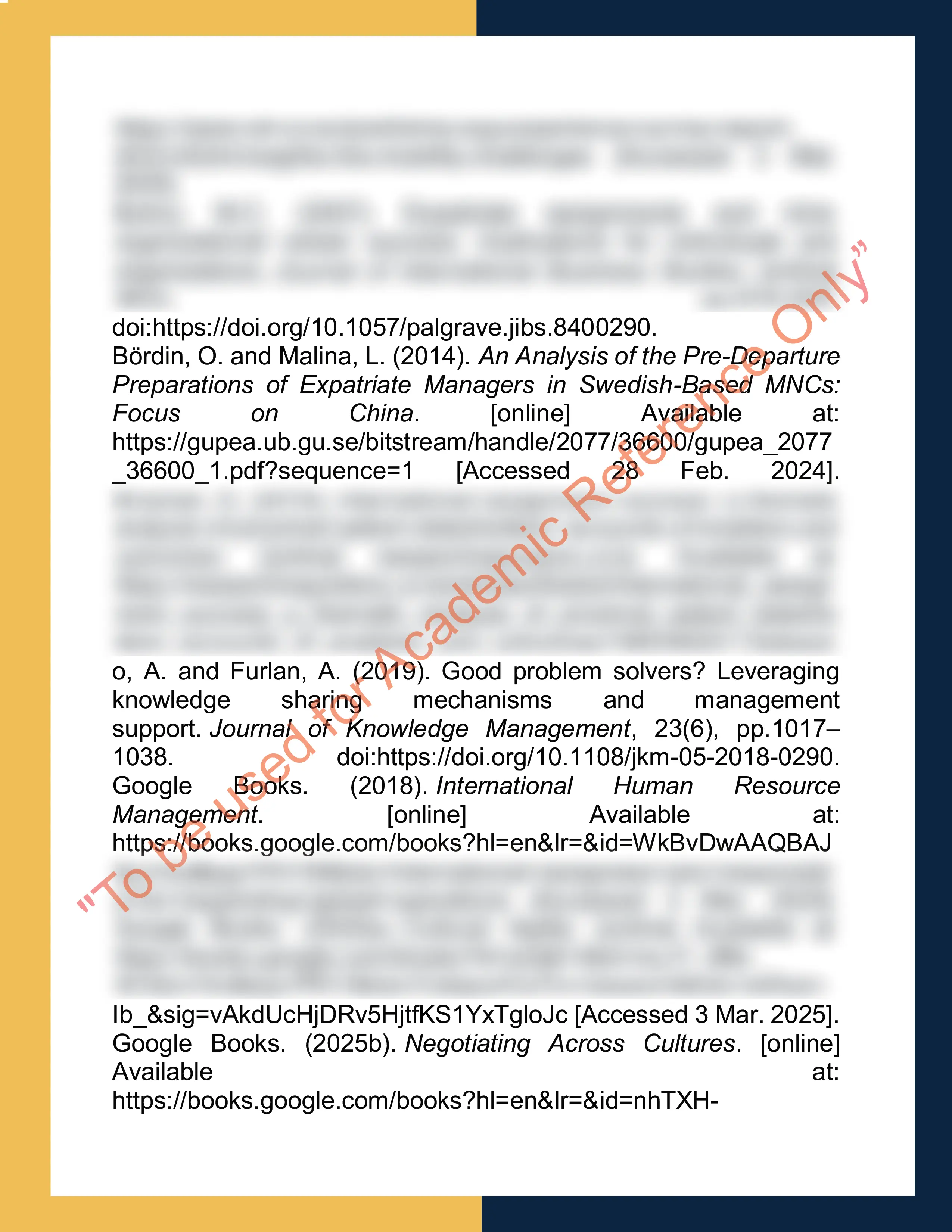 Assignment sample solution of 7HURM008W - Strategic Global Mobility 12