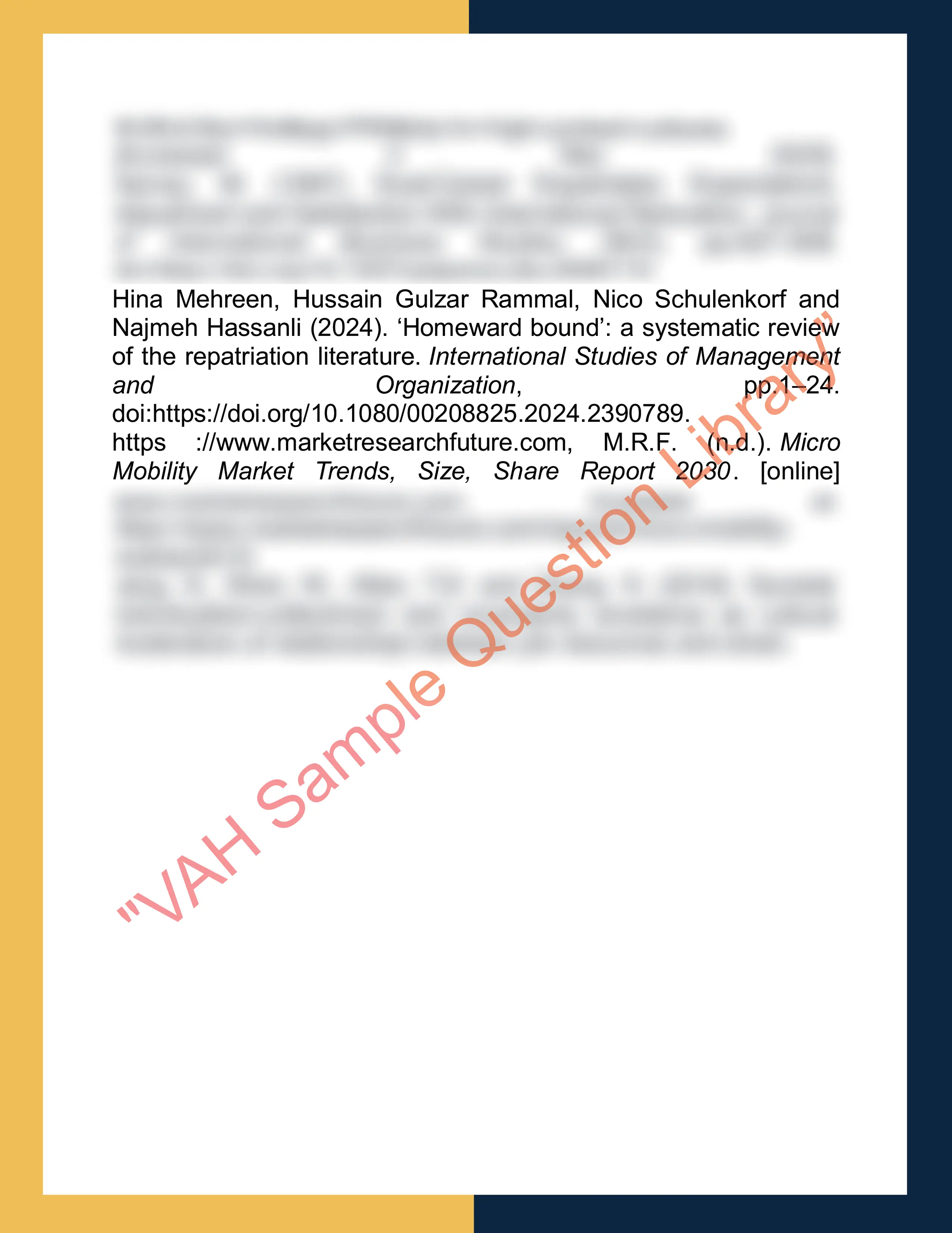 Assignment sample solution of 7HURM008W - Strategic Global Mobility 13