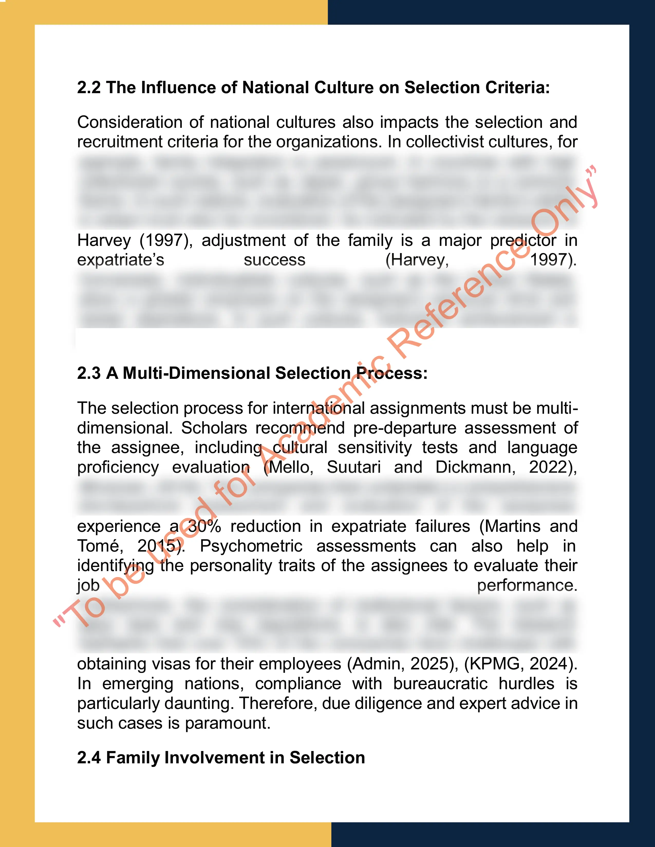Assignment sample solution of 7HURM008W - Strategic Global Mobility 3