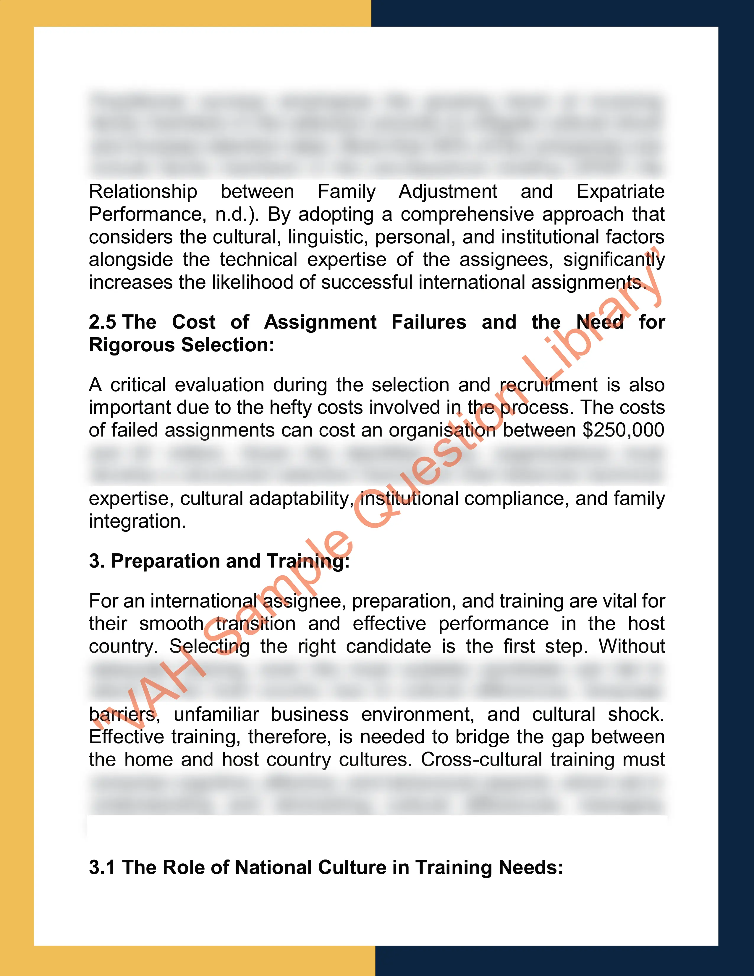 Assignment sample solution of 7HURM008W - Strategic Global Mobility 4