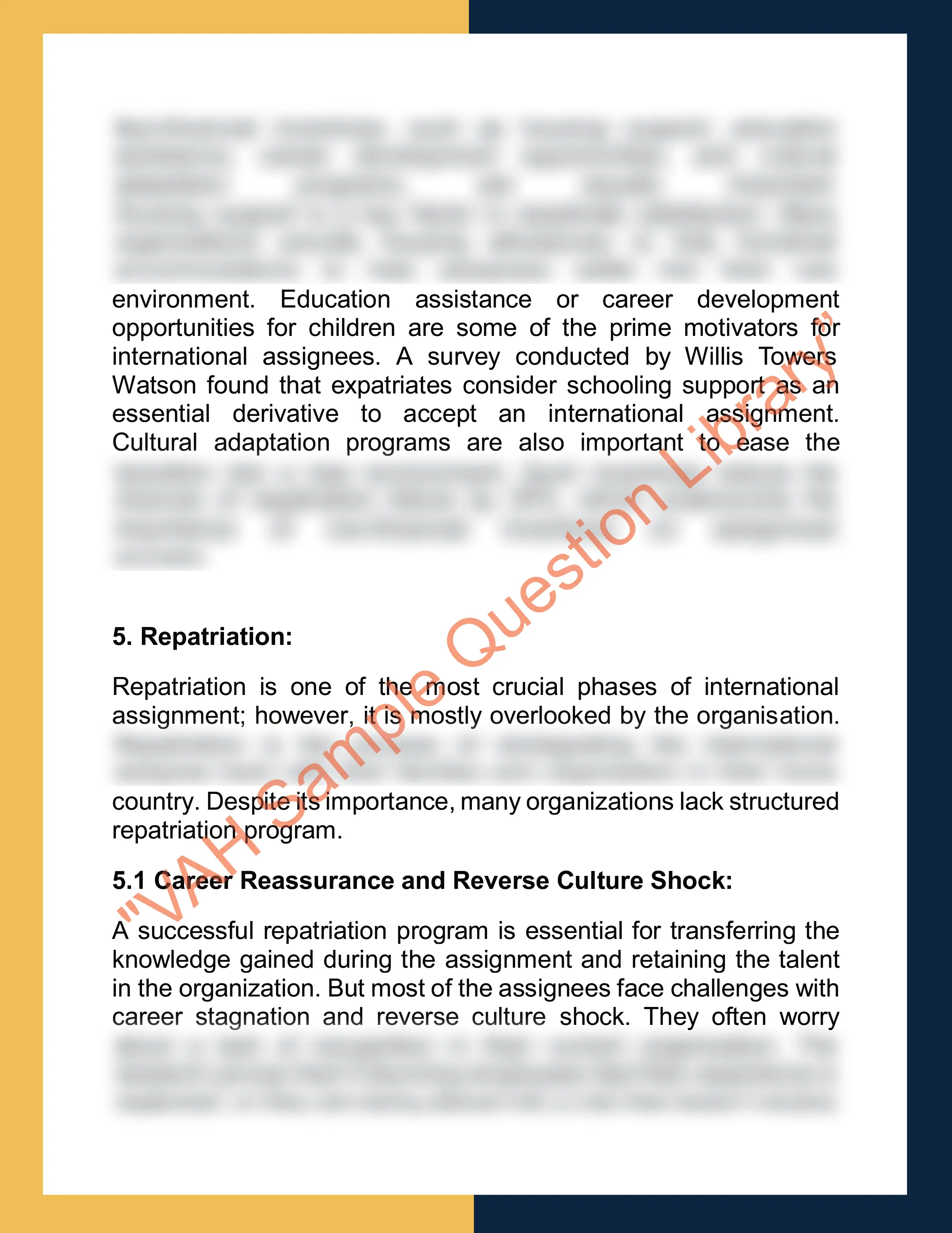 Assignment sample solution of 7HURM008W - Strategic Global Mobility 8