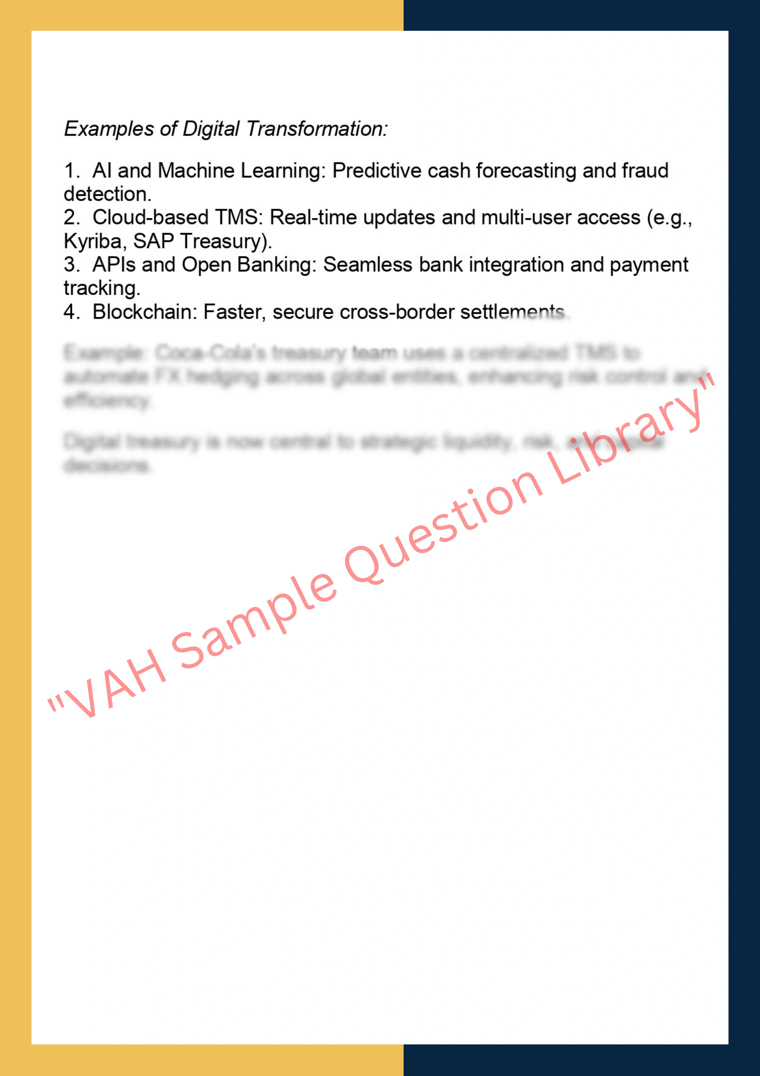 FINC6015 – Treasury & Cash Management 6
