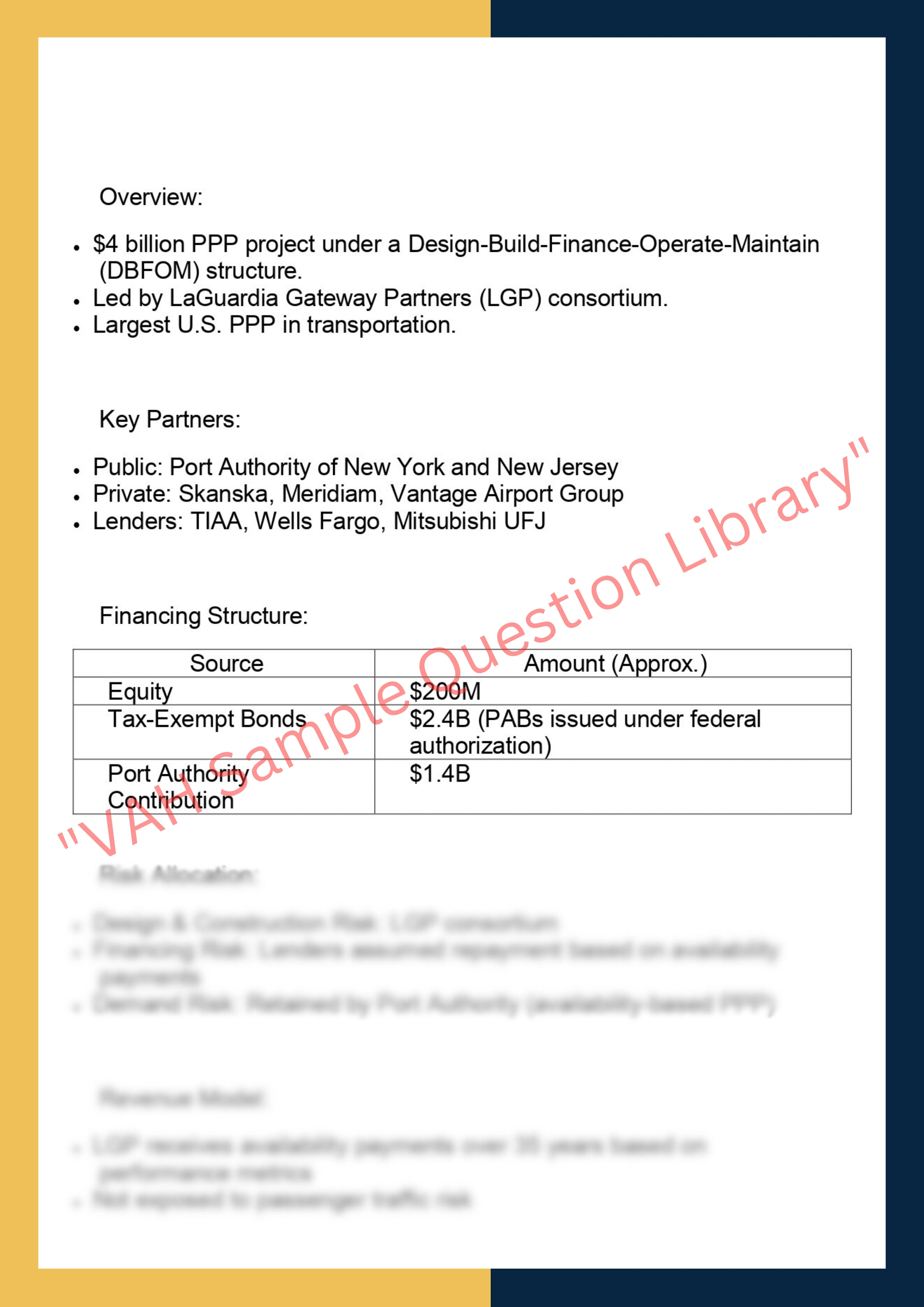 FINC6032 –  Infrastructure Finance and Public- Private Partnerships (PPP) 6
