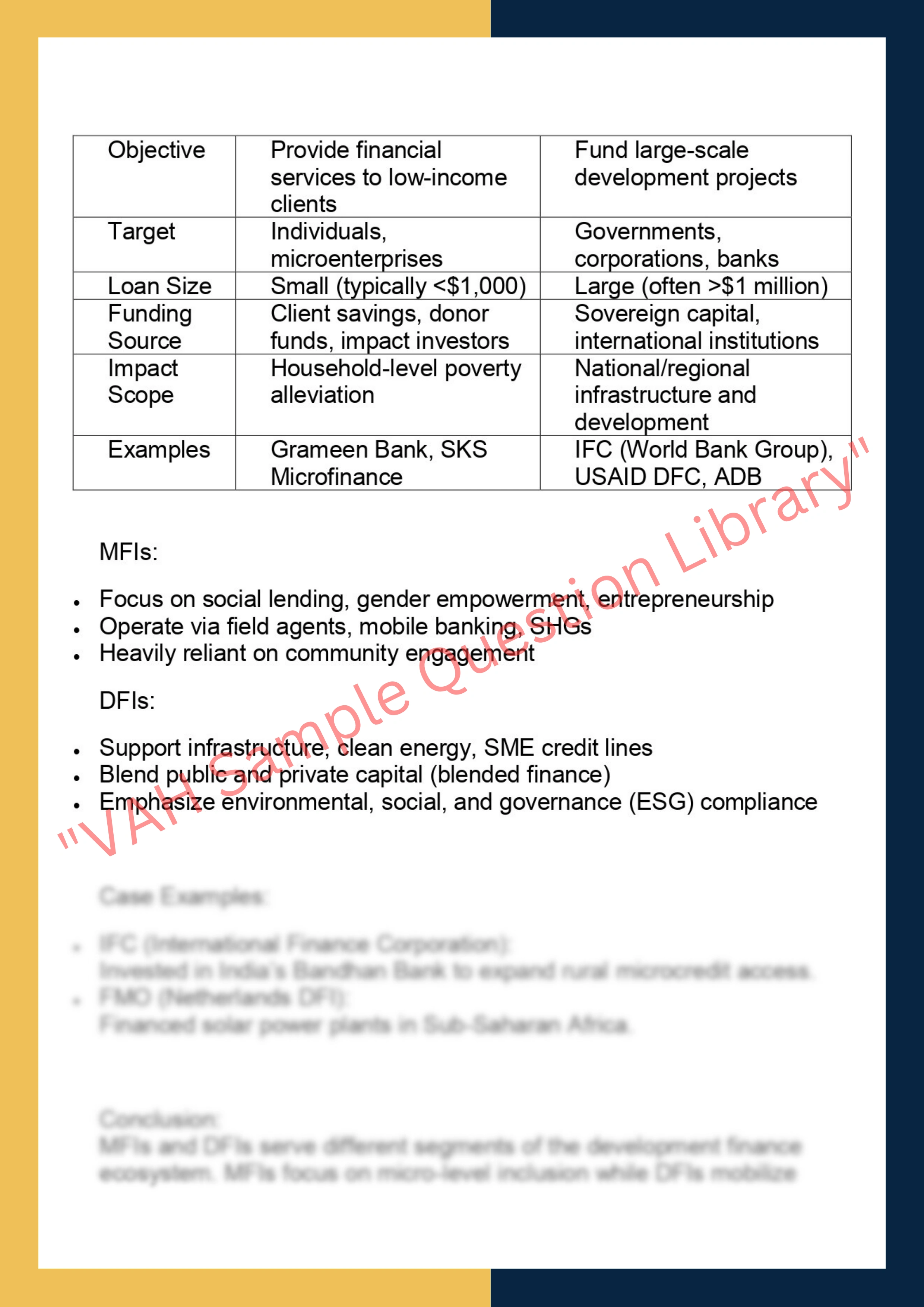 FINC6035 – Microfinance and Development  Finance 6