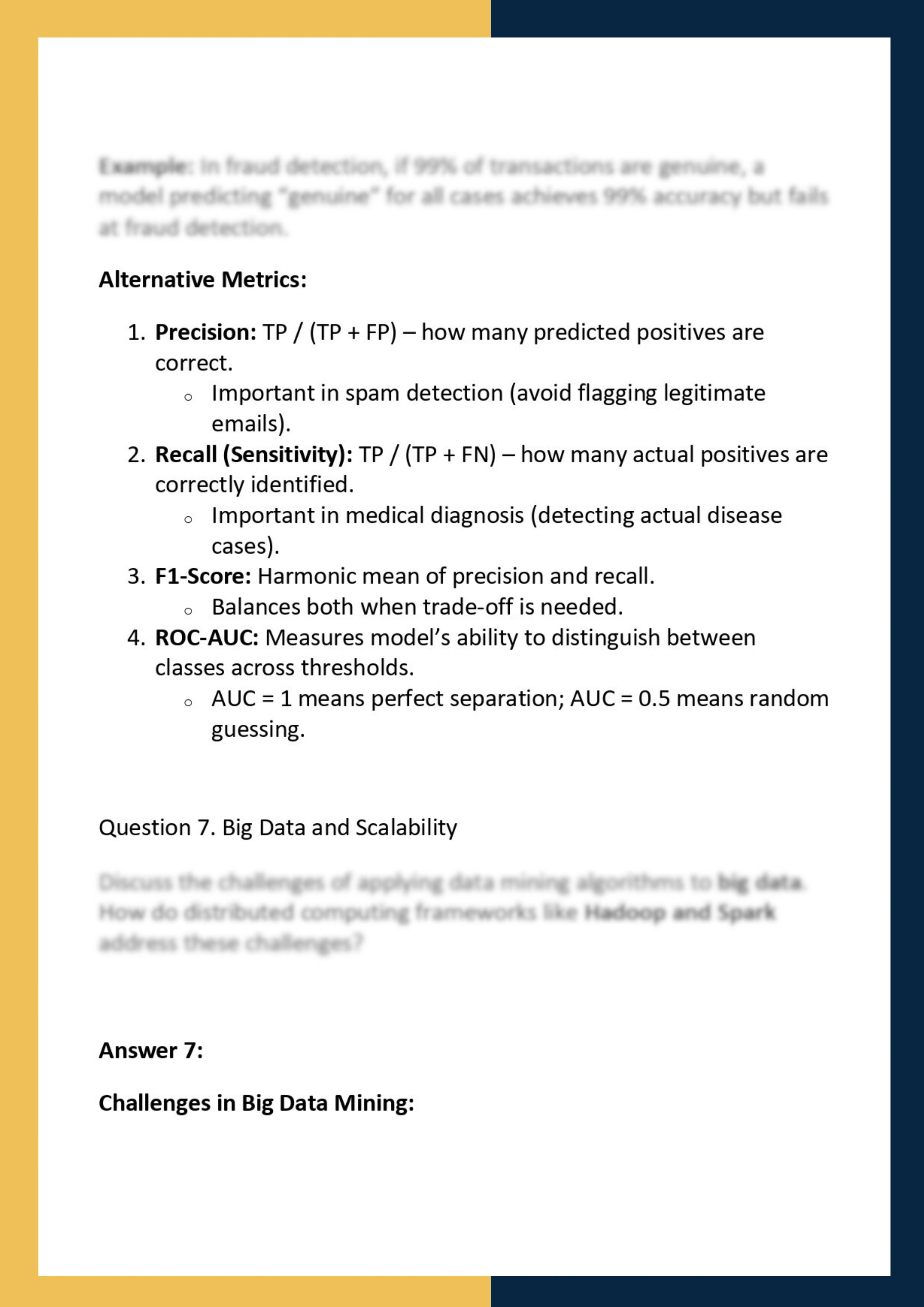 DSC8307 – Data Mining, Modeling and  Analytics 7