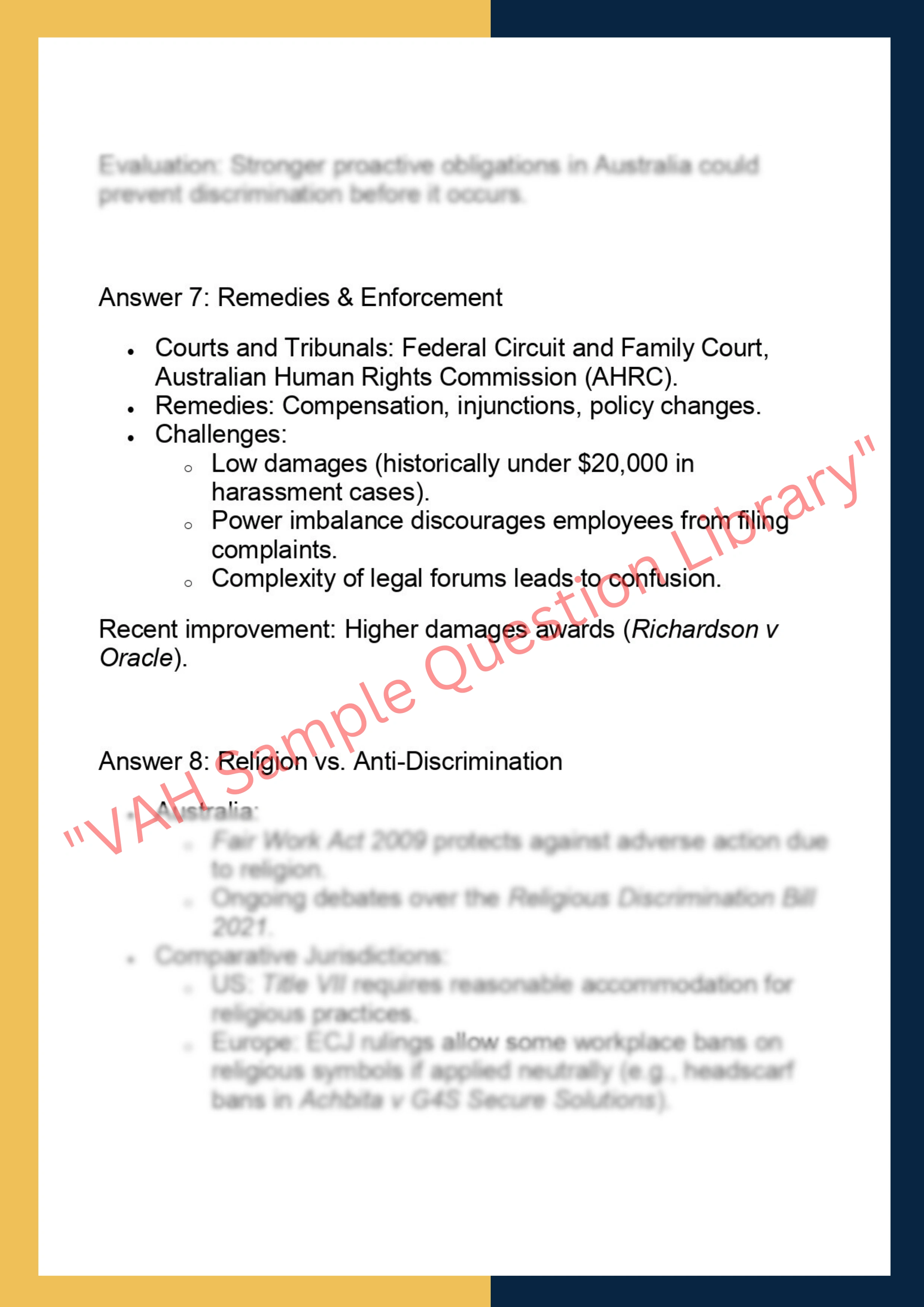 LAWS6039– Discrimination in the Workplace 6