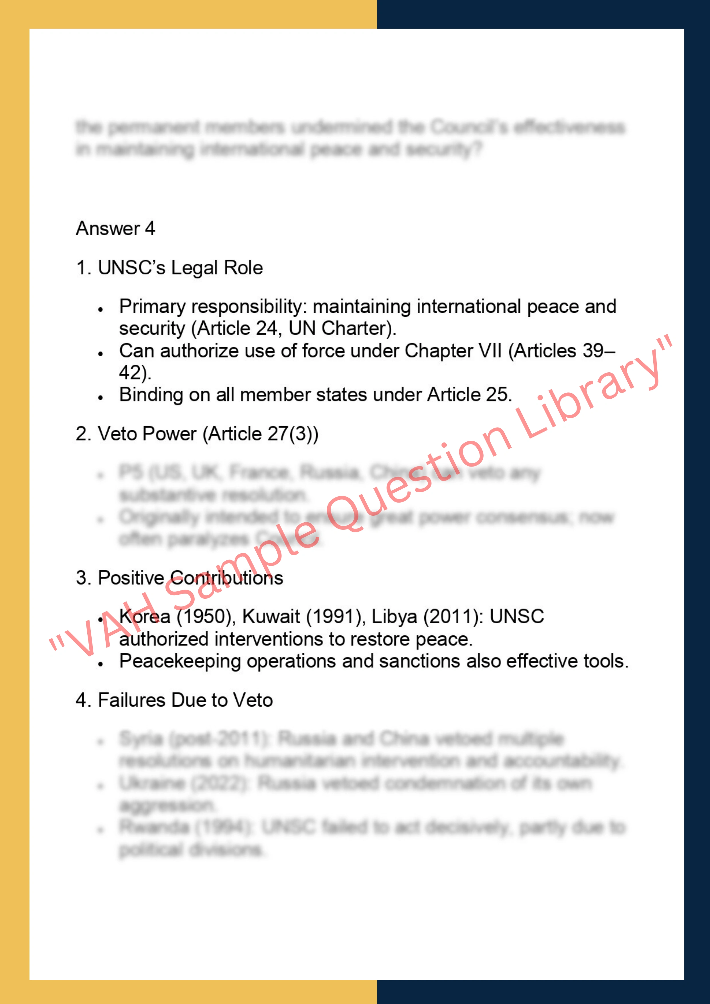 LAWS6062 – International Law – The Use of  Armed Force 5