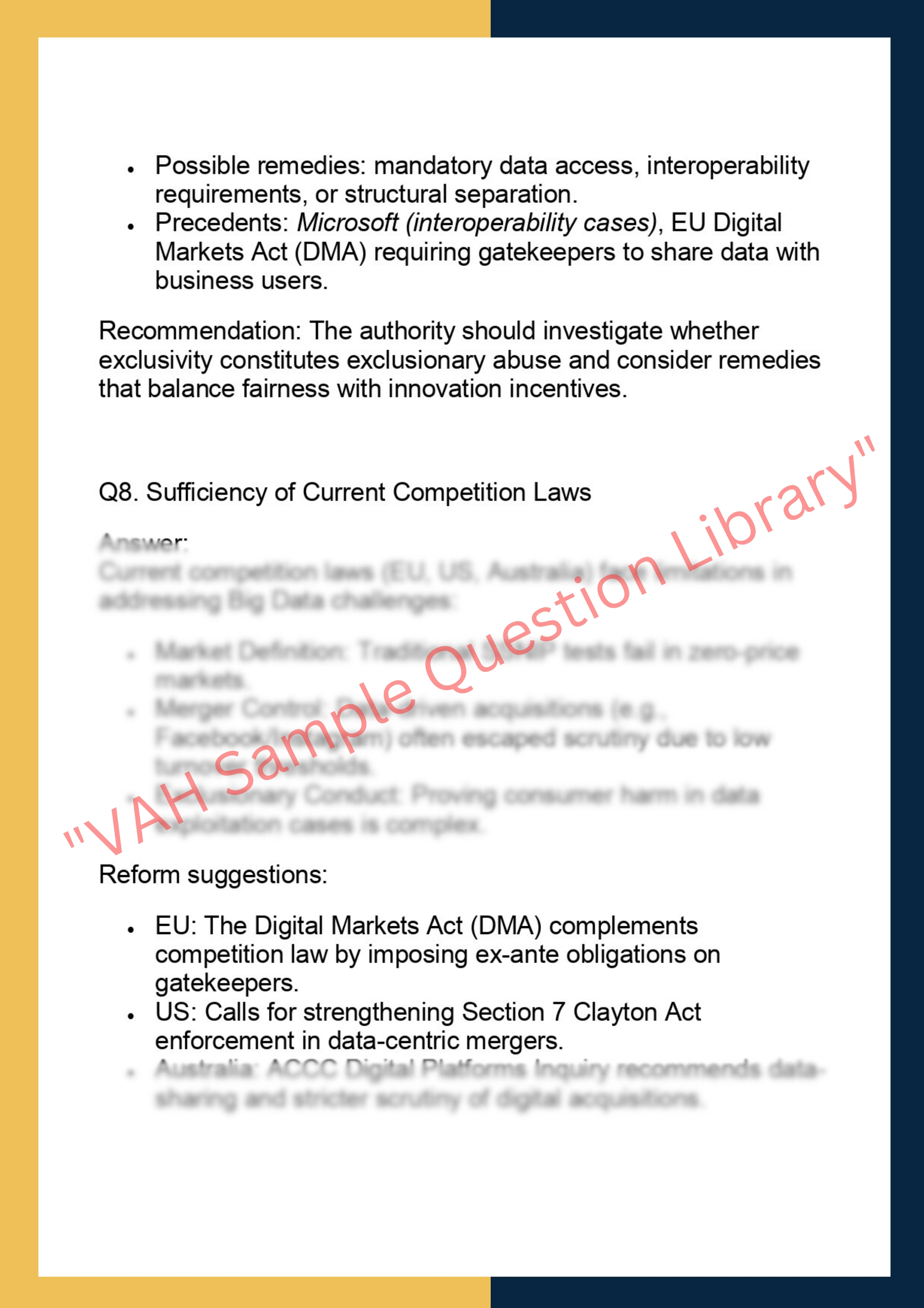 LAWS90166 – Big Data: Competition Policy  and Law 6