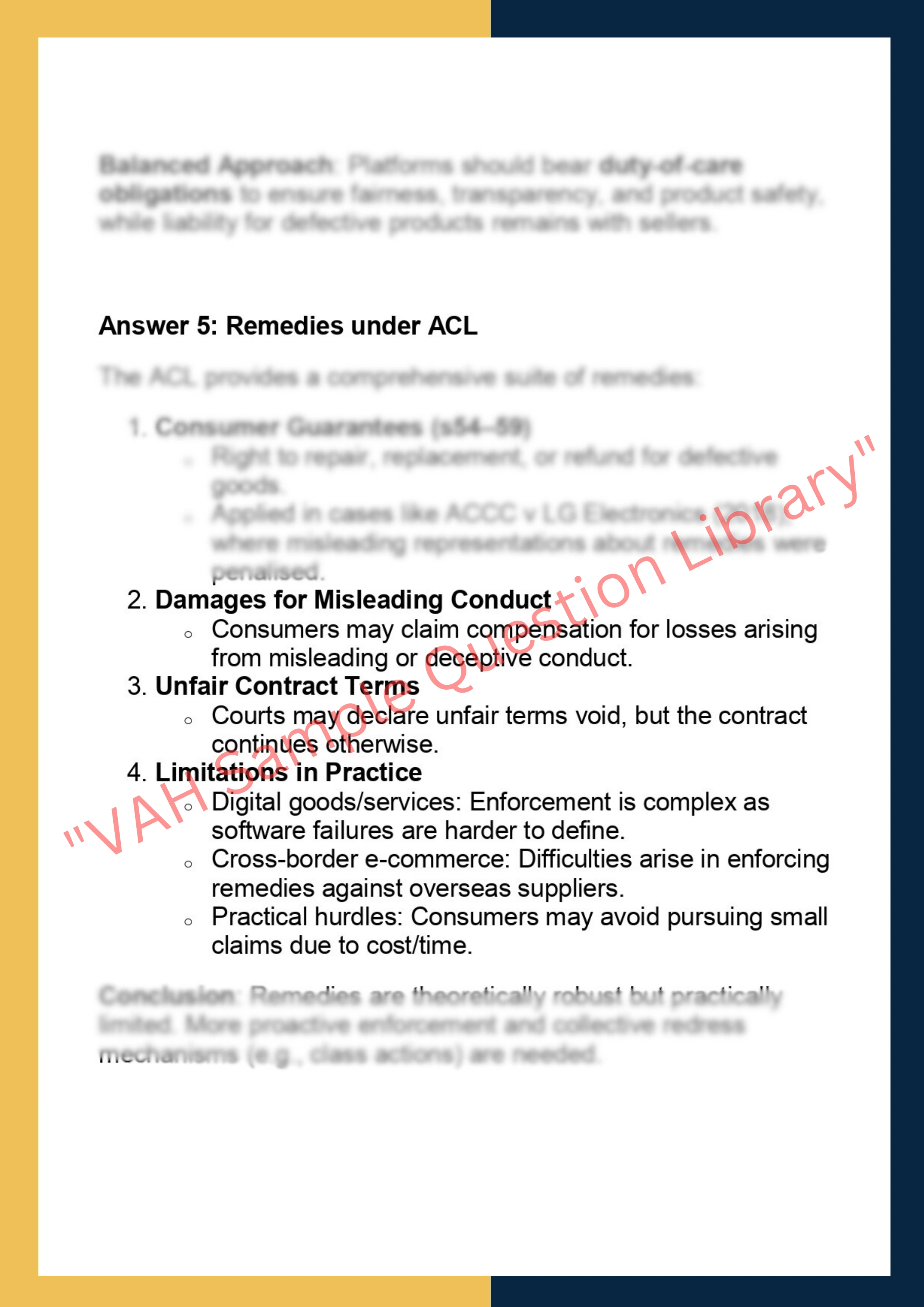 LAWS90070  – Consumer Protection 6