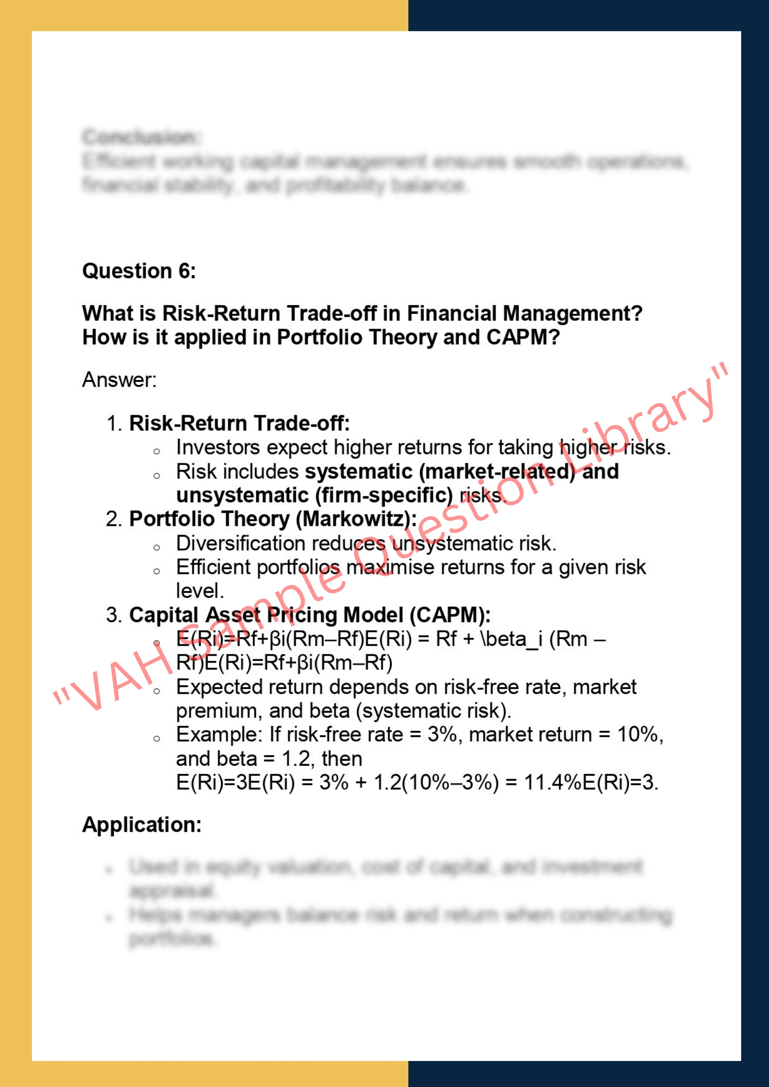 FINC6000 –  Financial Management 6
