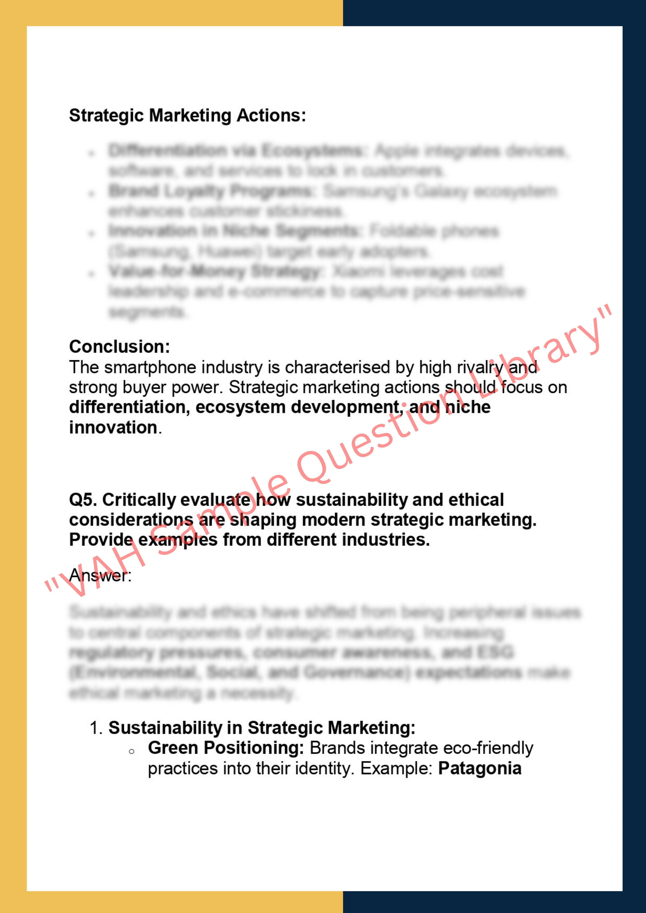 MKTG6003 -  Strategic Marketing 6
