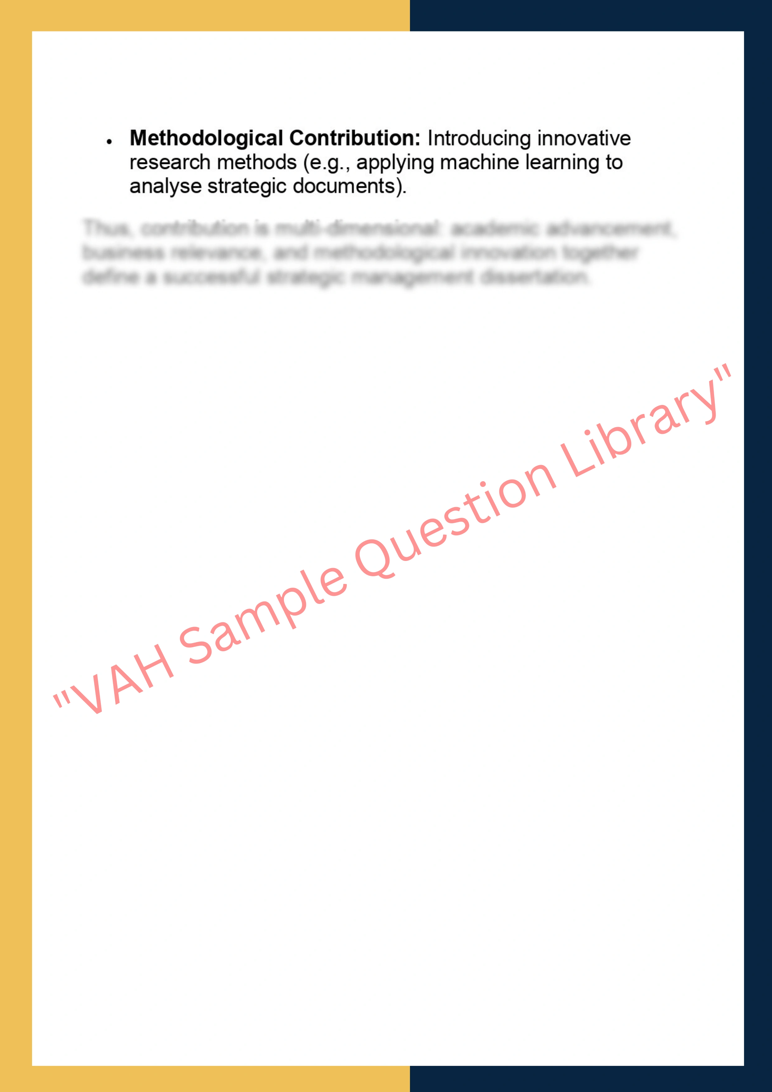 STRM7005 – Strategic Management Dissertation 6