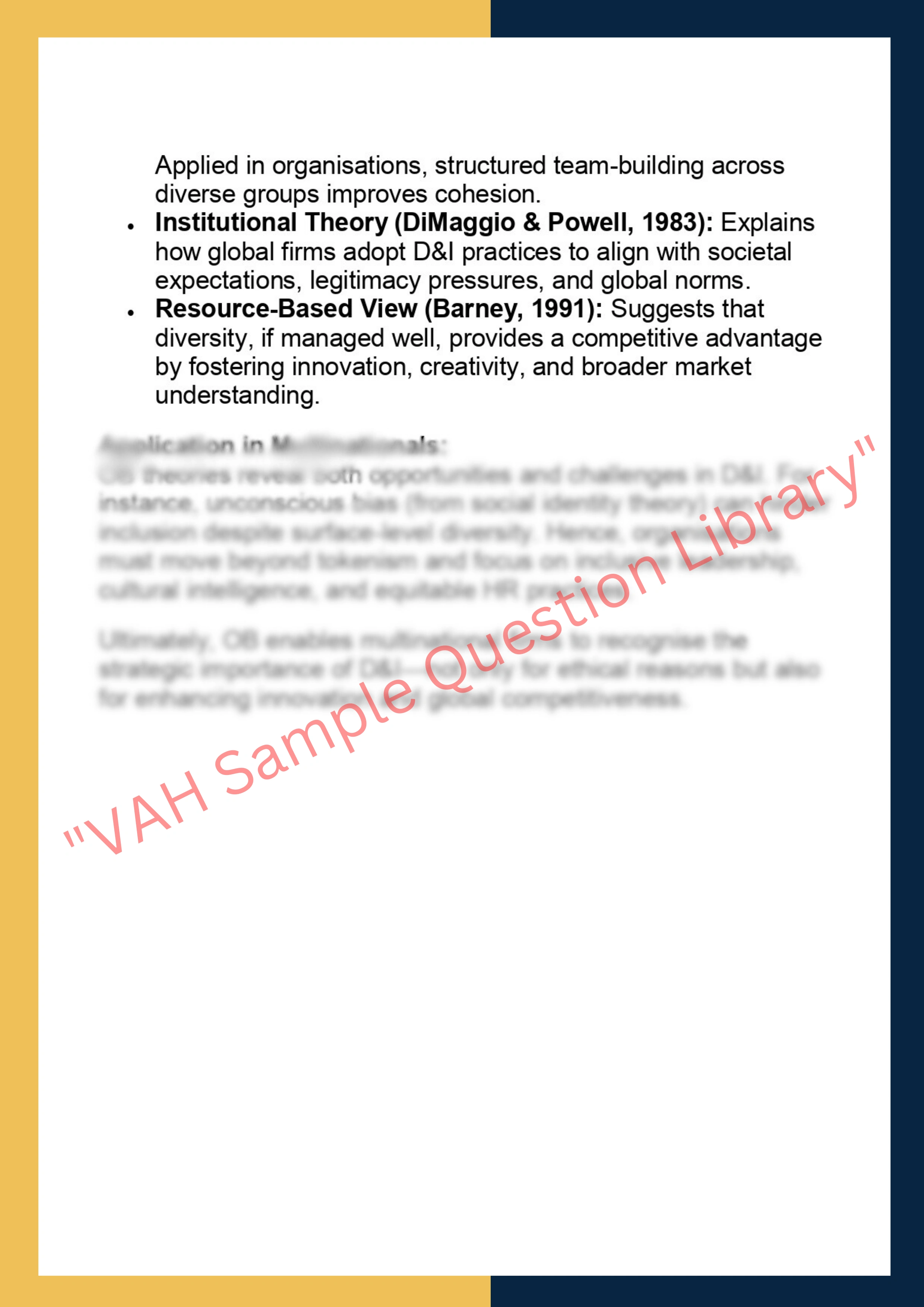 MGMT7201– Organisational Behaviour  Dissertation 6