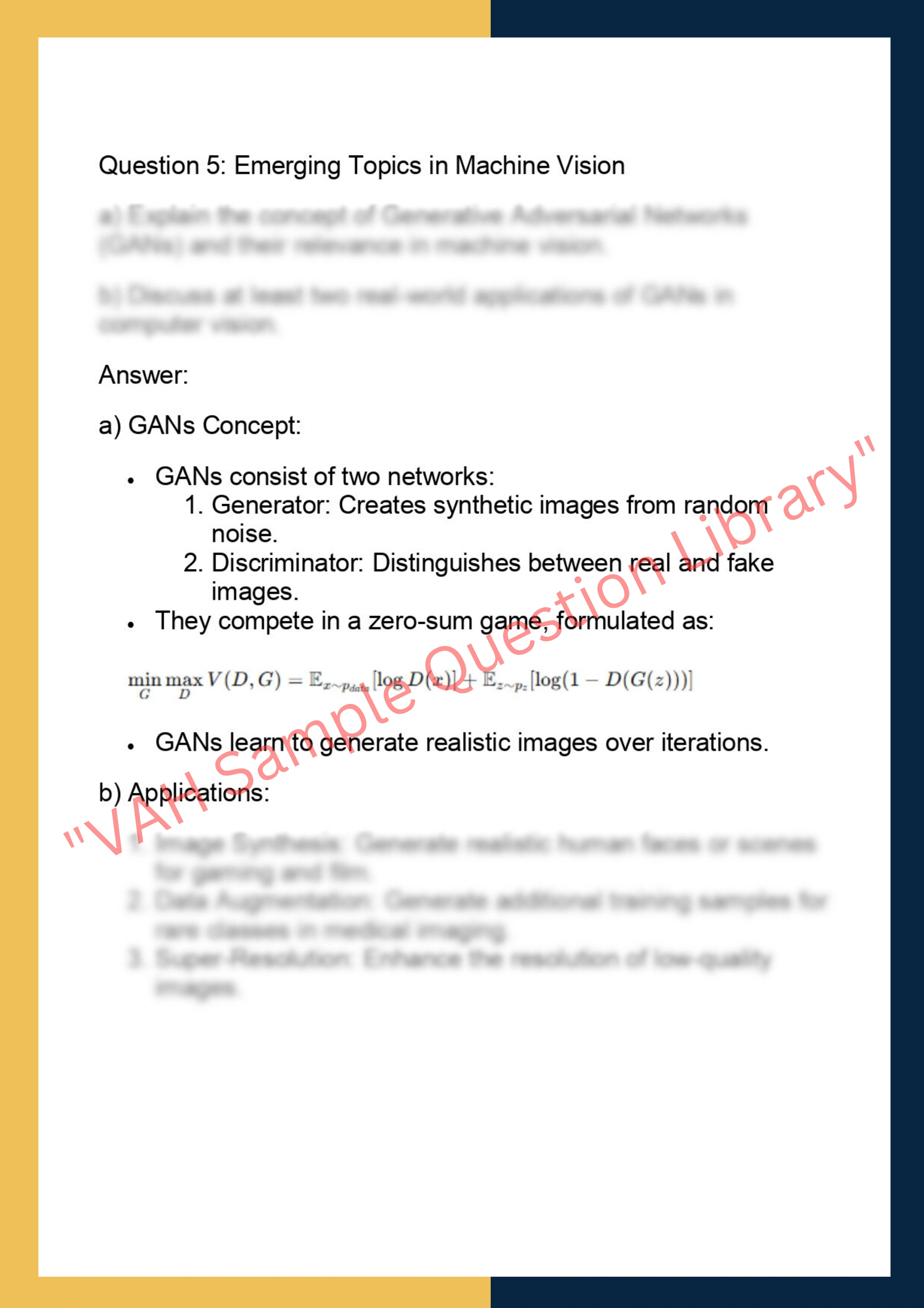 COMP0123 – Machine Vision and Deep Learning 6