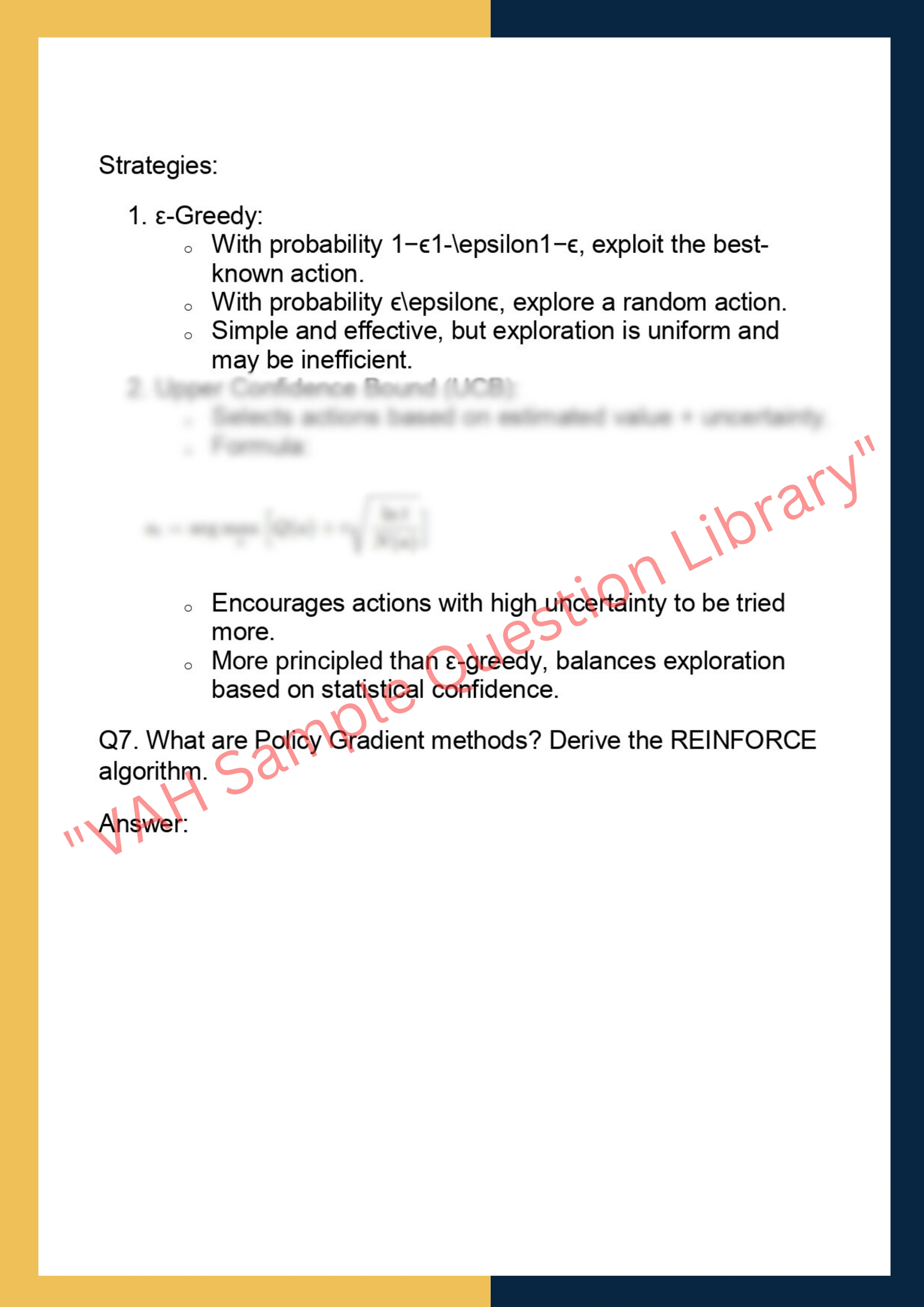 COMP4630 –  Reinforcement Learning 6