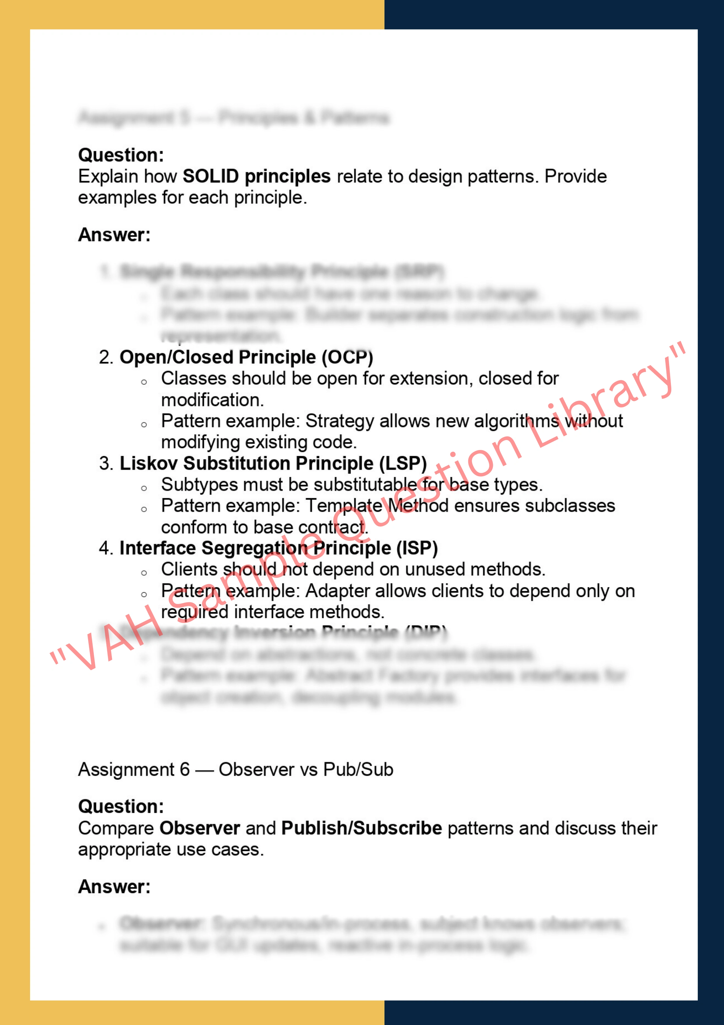 DPSA622 – Design Patterns & Software  Architecture 6