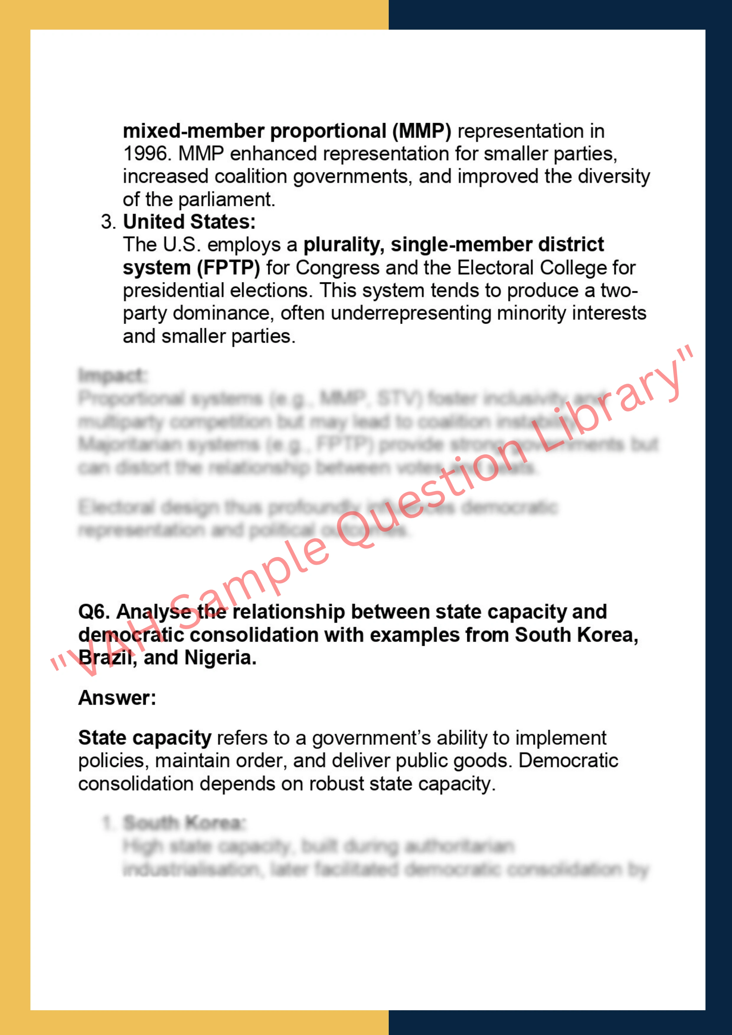 POL201 –  Comparative Politics 6