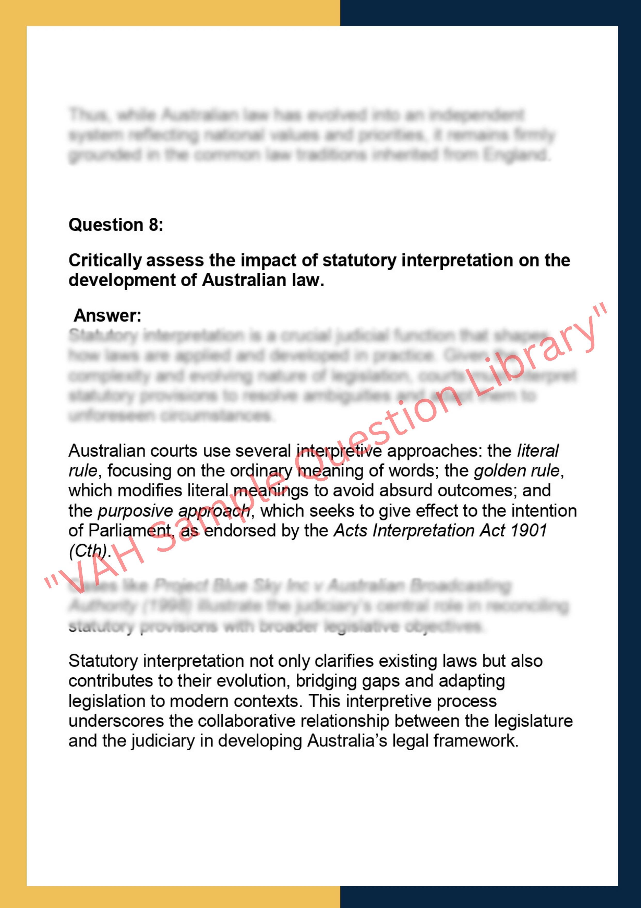 LAW101 – Introduction to Law Assignment 6