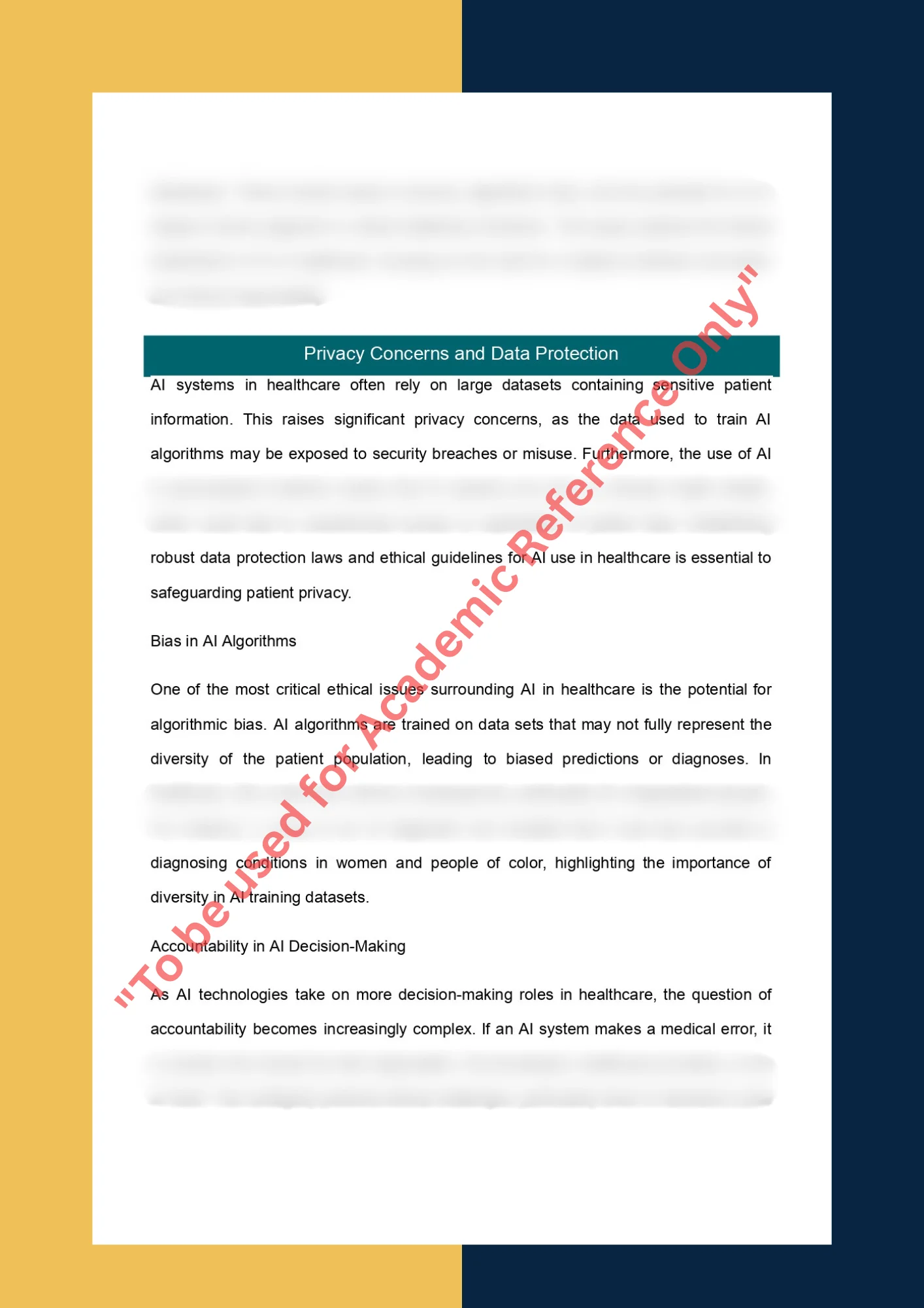 Essay Writing Sample solution for PHIL420 - The Ethics of Artificial Intelligence in Healthcare 1