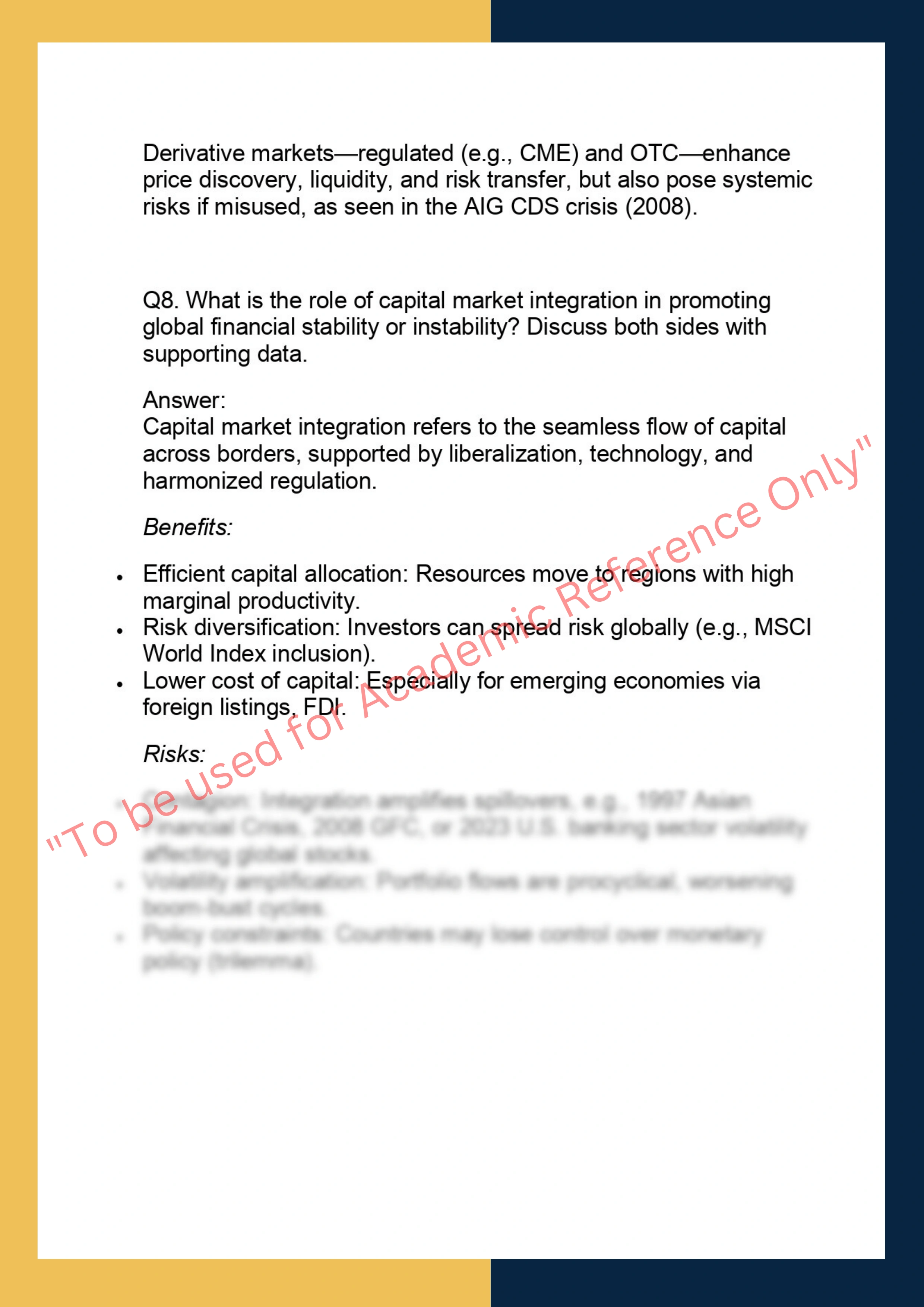 FINC6027 –  Global Capital Markets 7