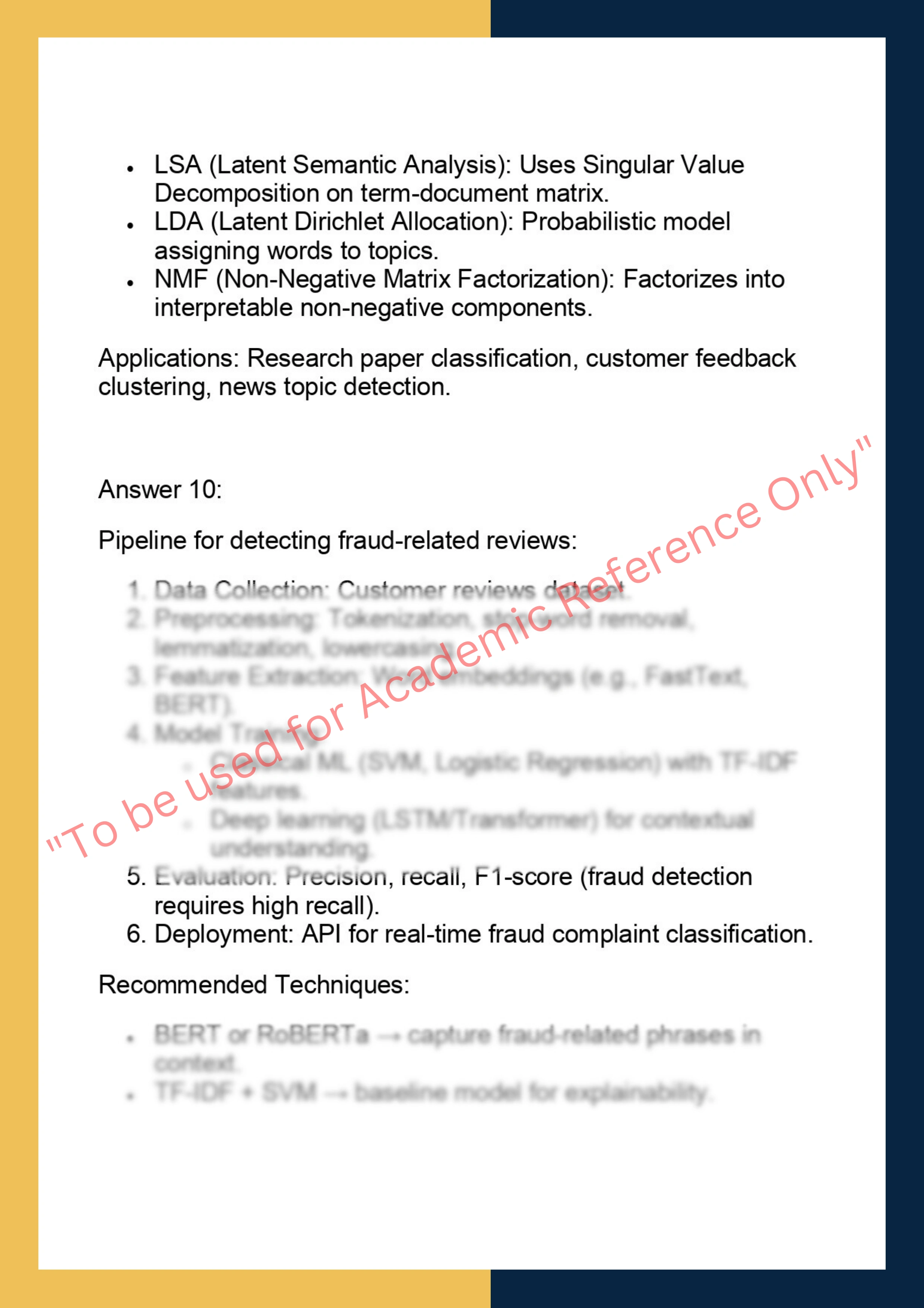 DS6010 – Natural Language Processing (NLP) & Text Analytics 7