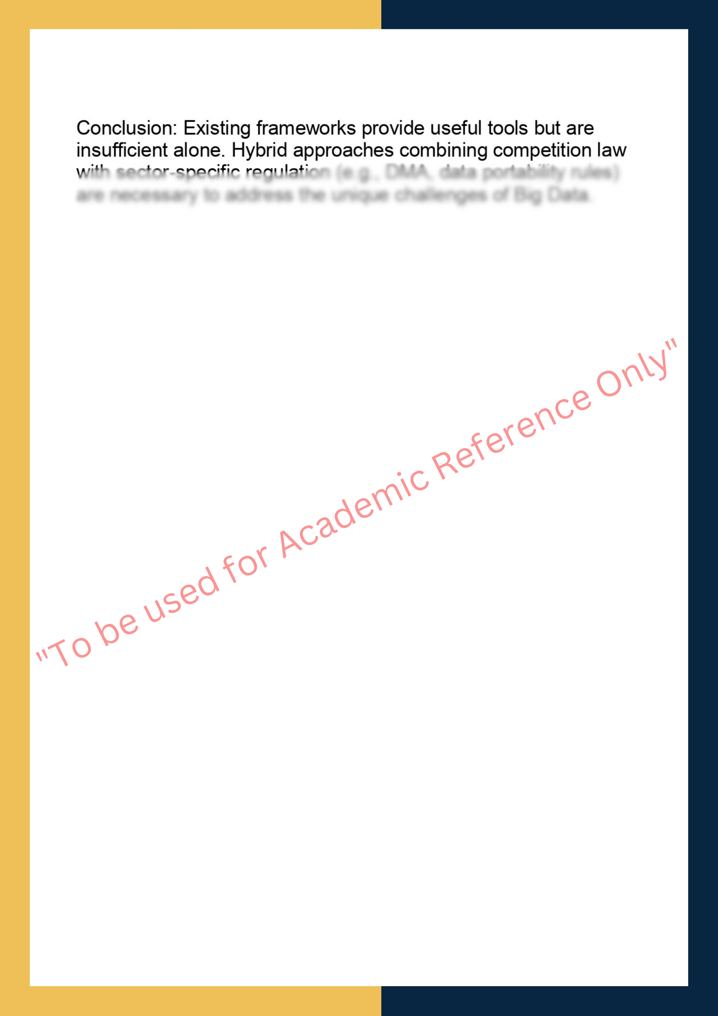 LAWS90166 – Big Data: Competition Policy  and Law 7