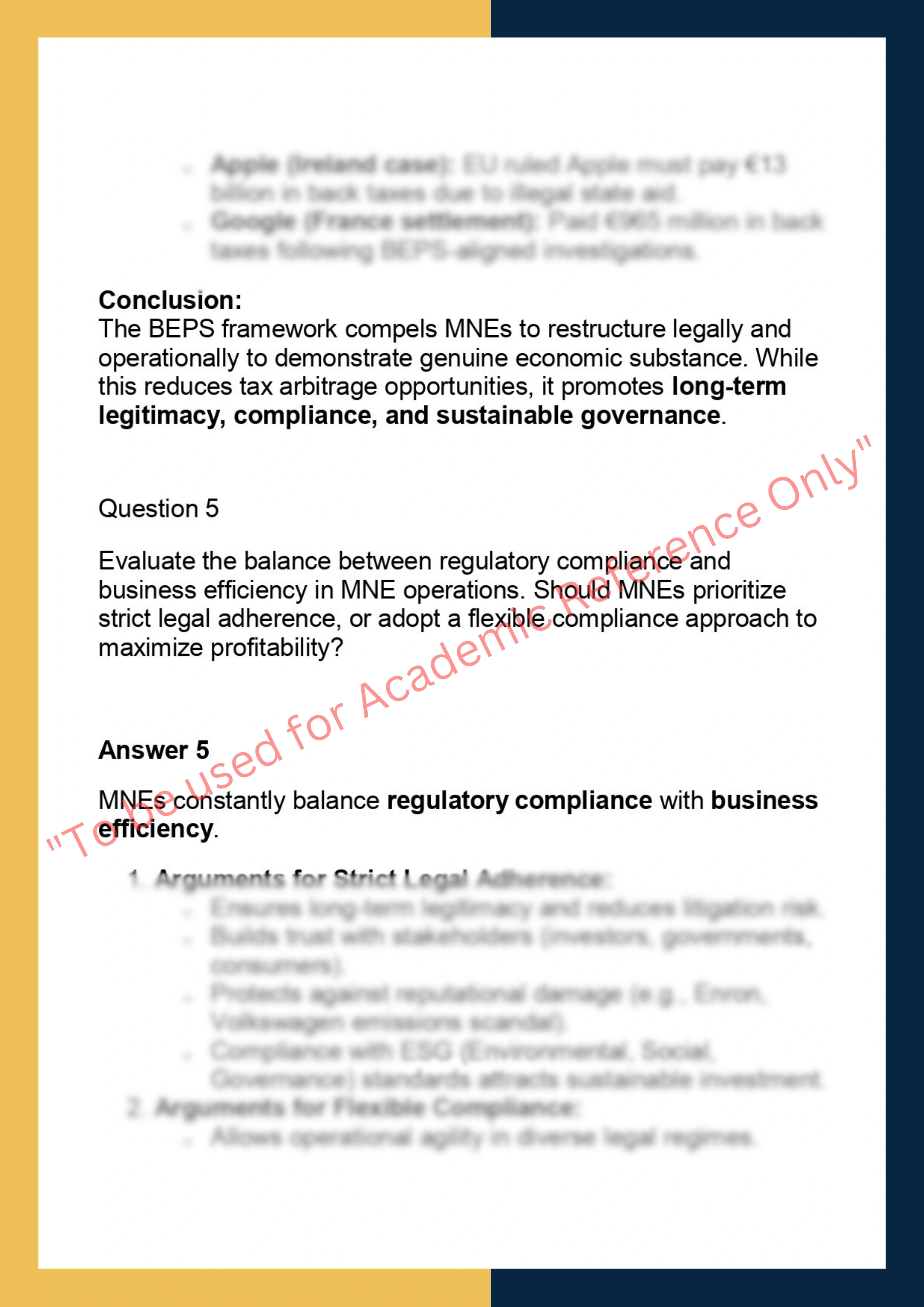 SOLM030 – Multinational Enterprises: Business and Legal Organisation 7