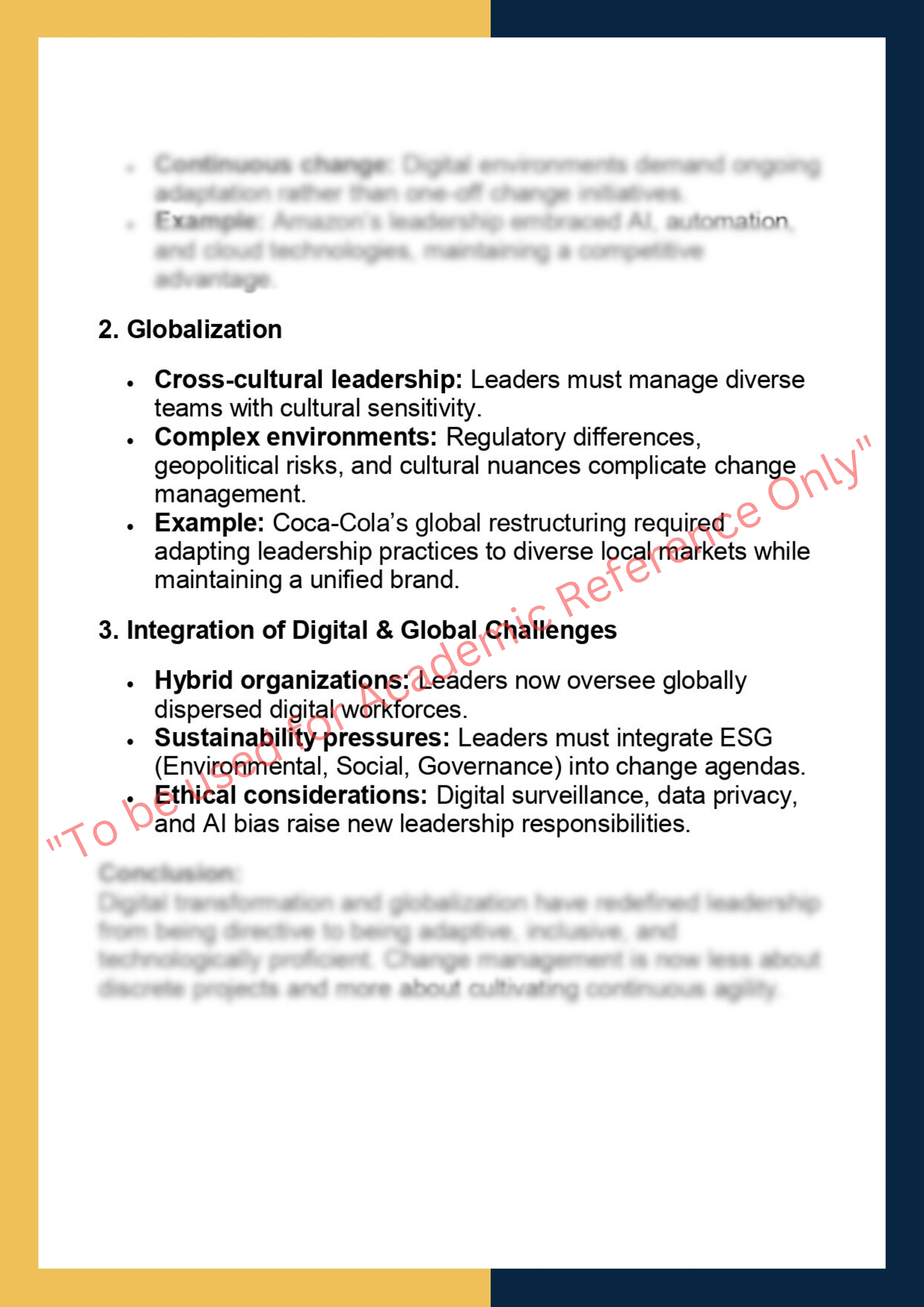 MGMT7320 –  Leadership and Change  Management 7