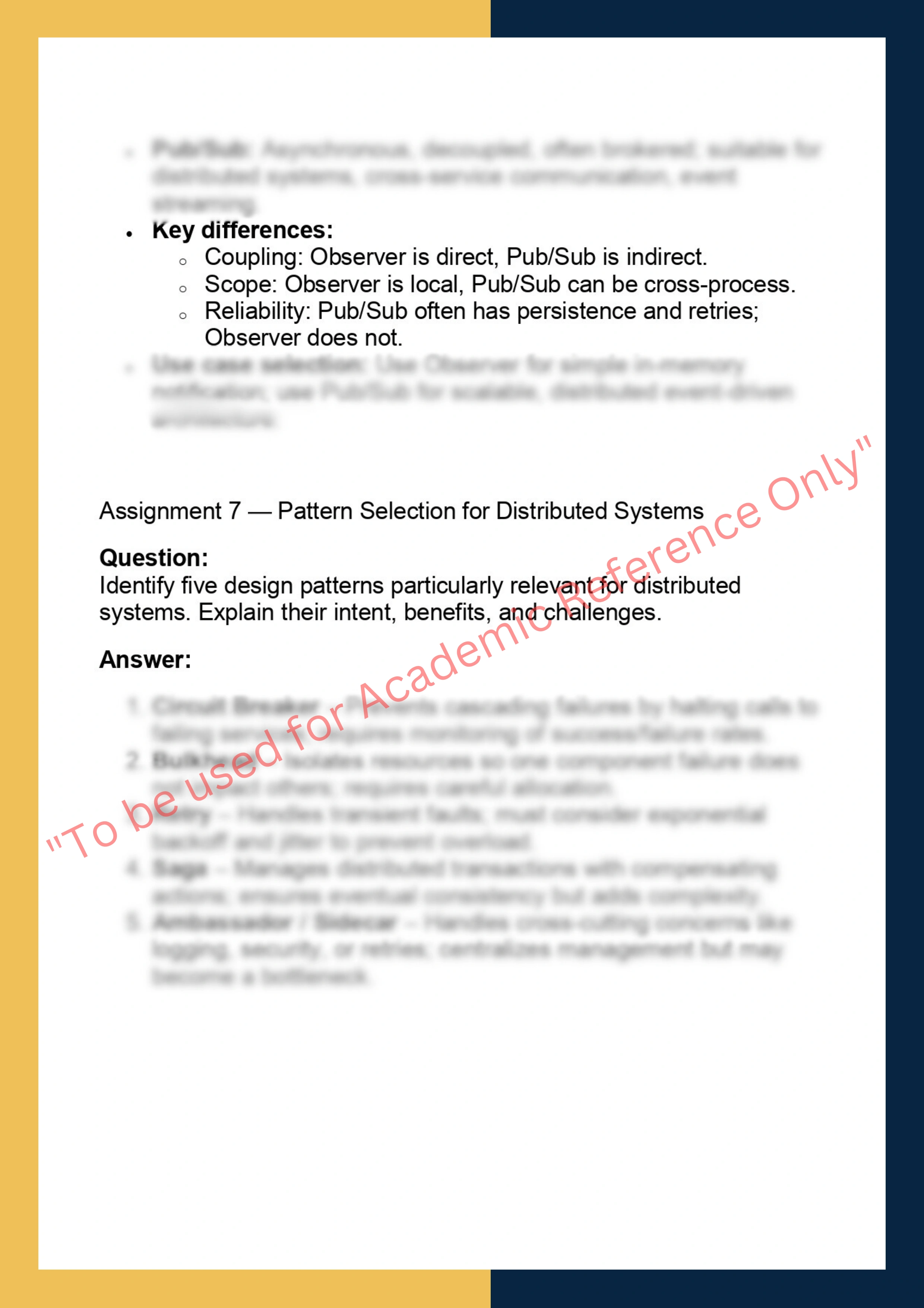 DPSA622 – Design Patterns & Software  Architecture 7
