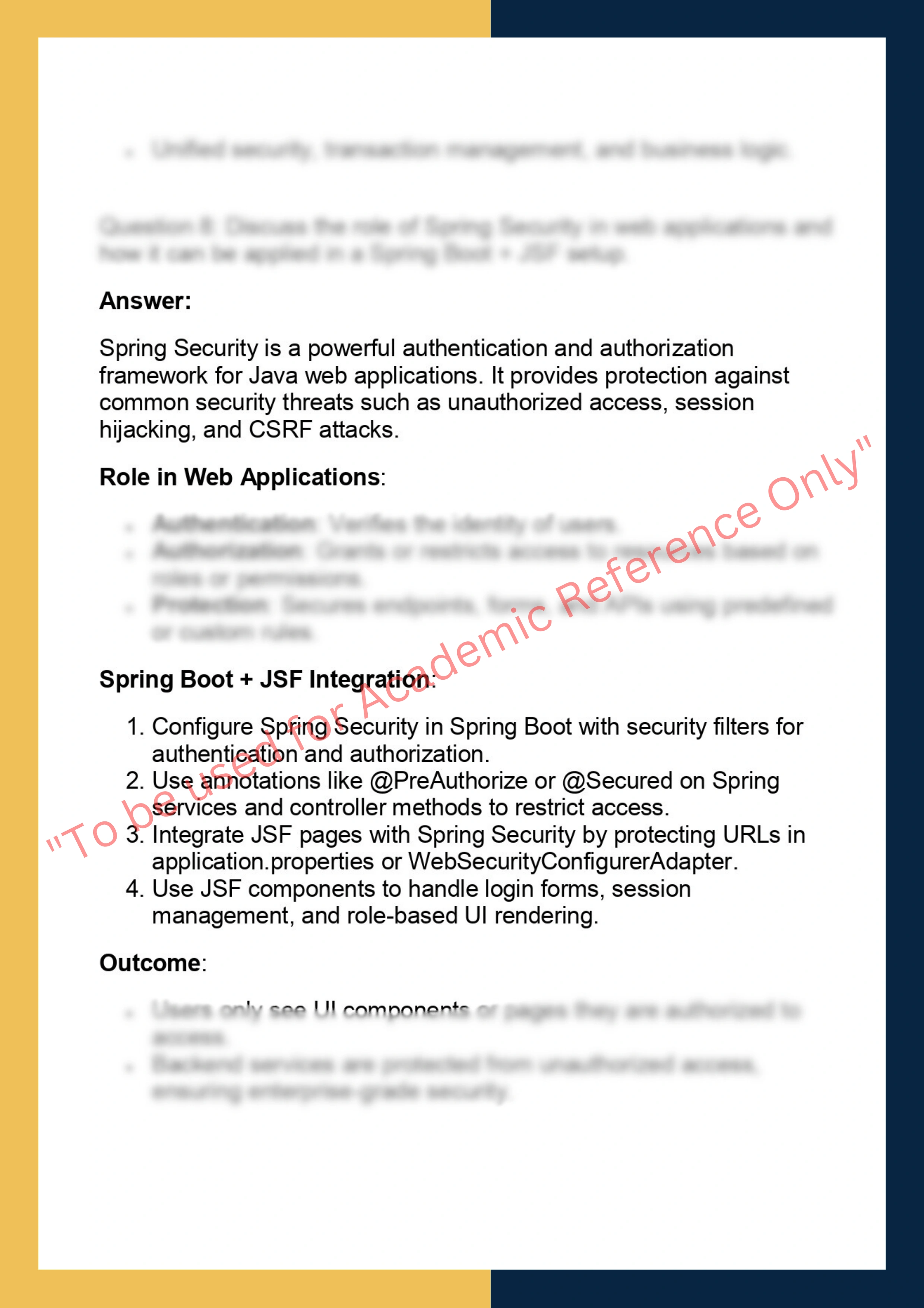AWF637 – Advanced Web Frameworks (Spring  Boot, JSF) 7