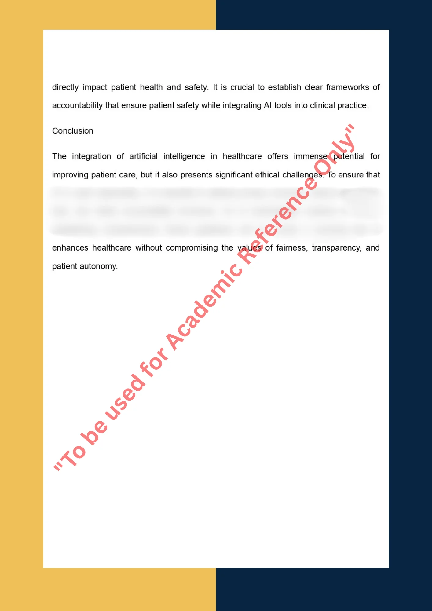 Essay Writing Sample solution for PHIL420 - The Ethics of Artificial Intelligence in Healthcare 2