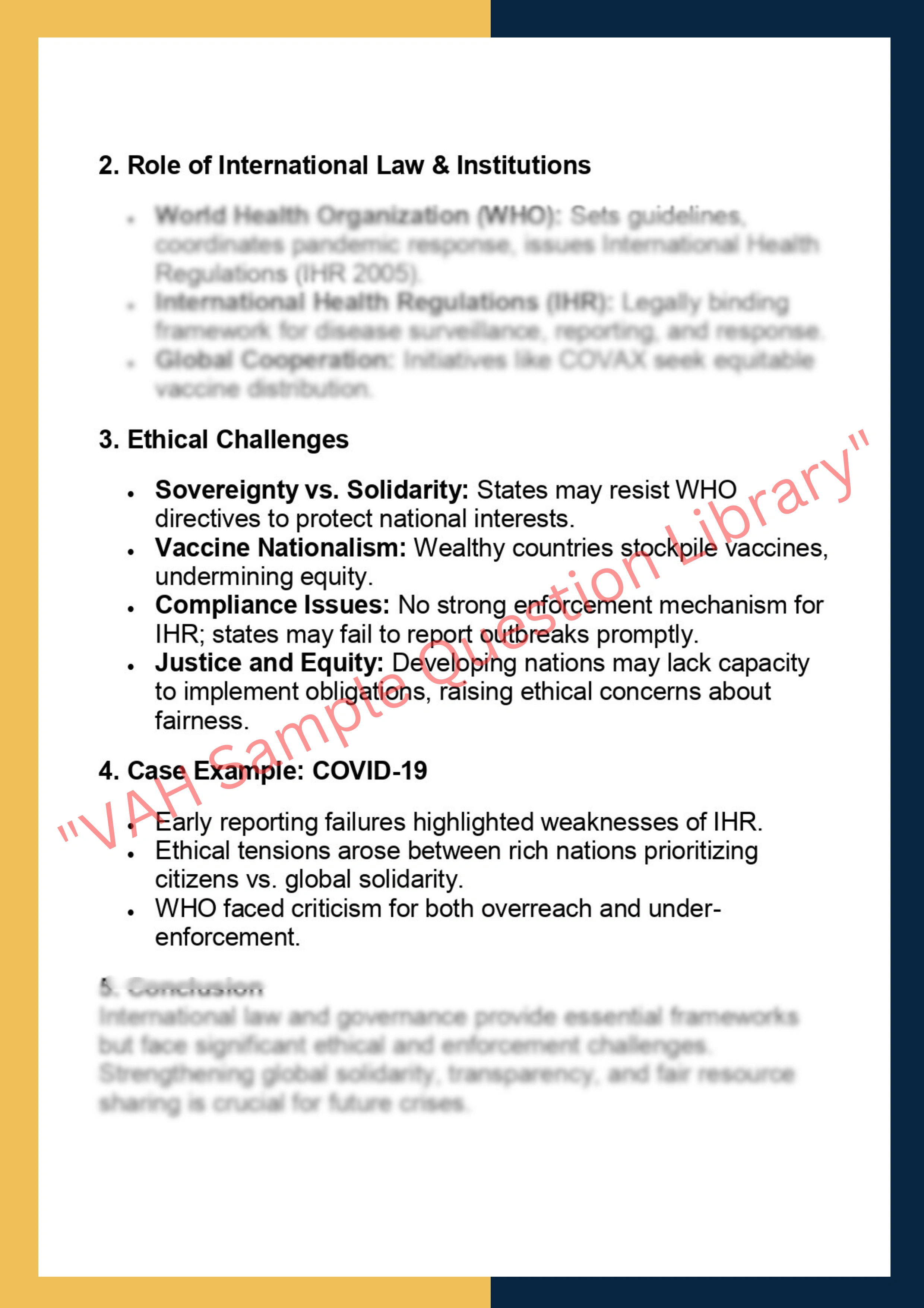 LAWS6052 – Government Regulation, Health  Policy and Ethics 8