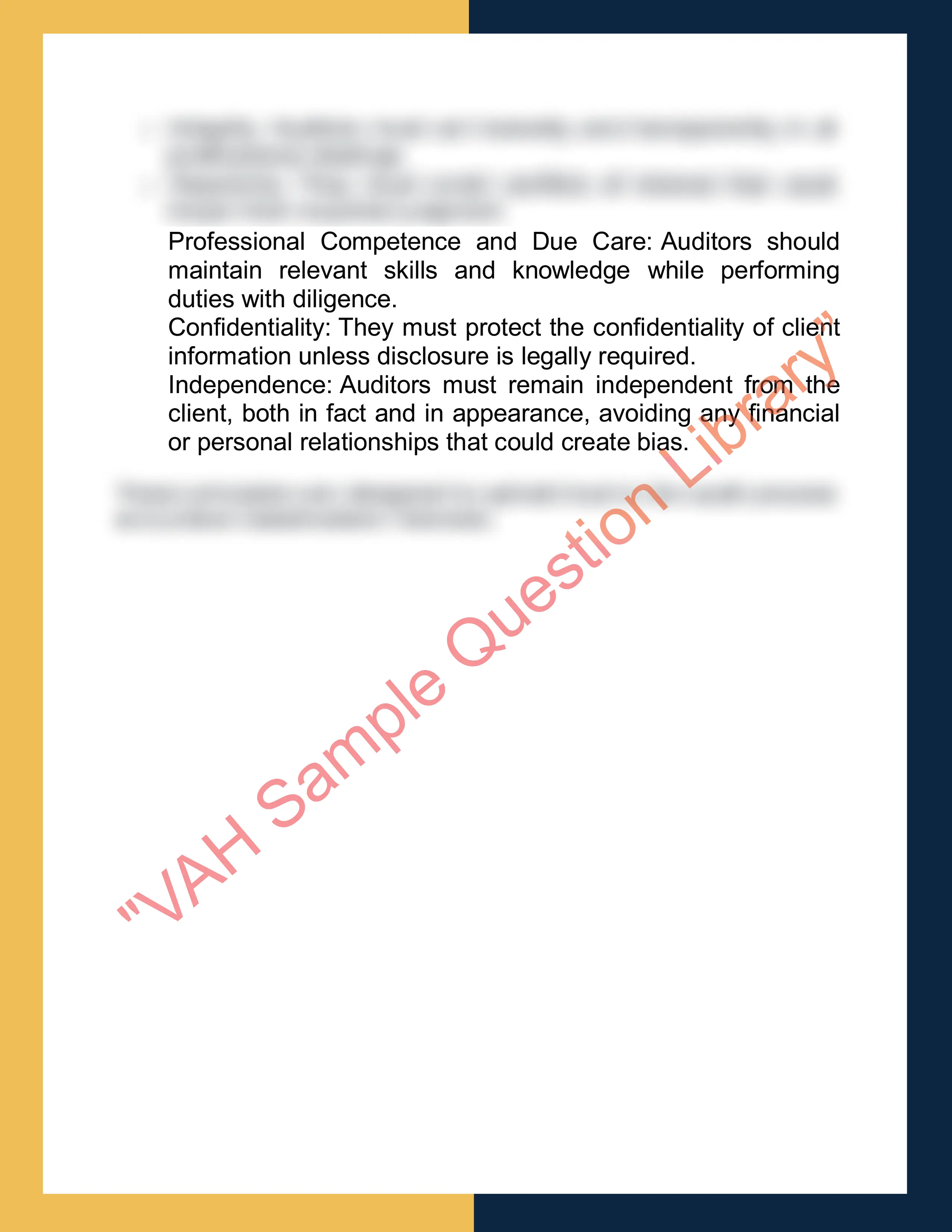 Assignment sample solution of ACC3025 - Principles of Auditing 2