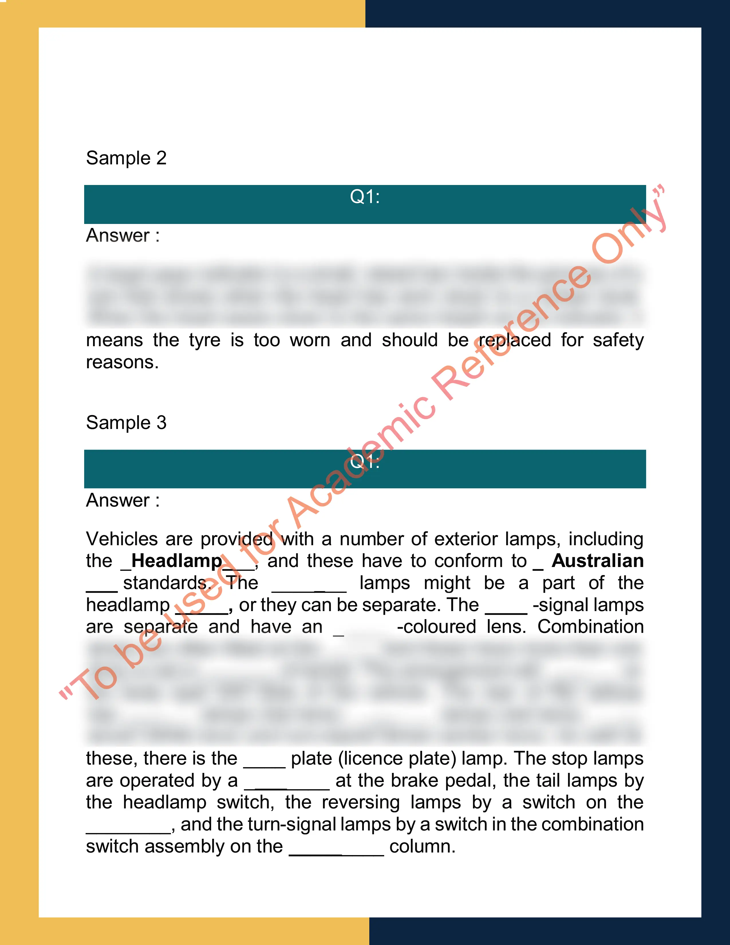 Sample Solution of AURTTA104 - Carry out servicing operations 1