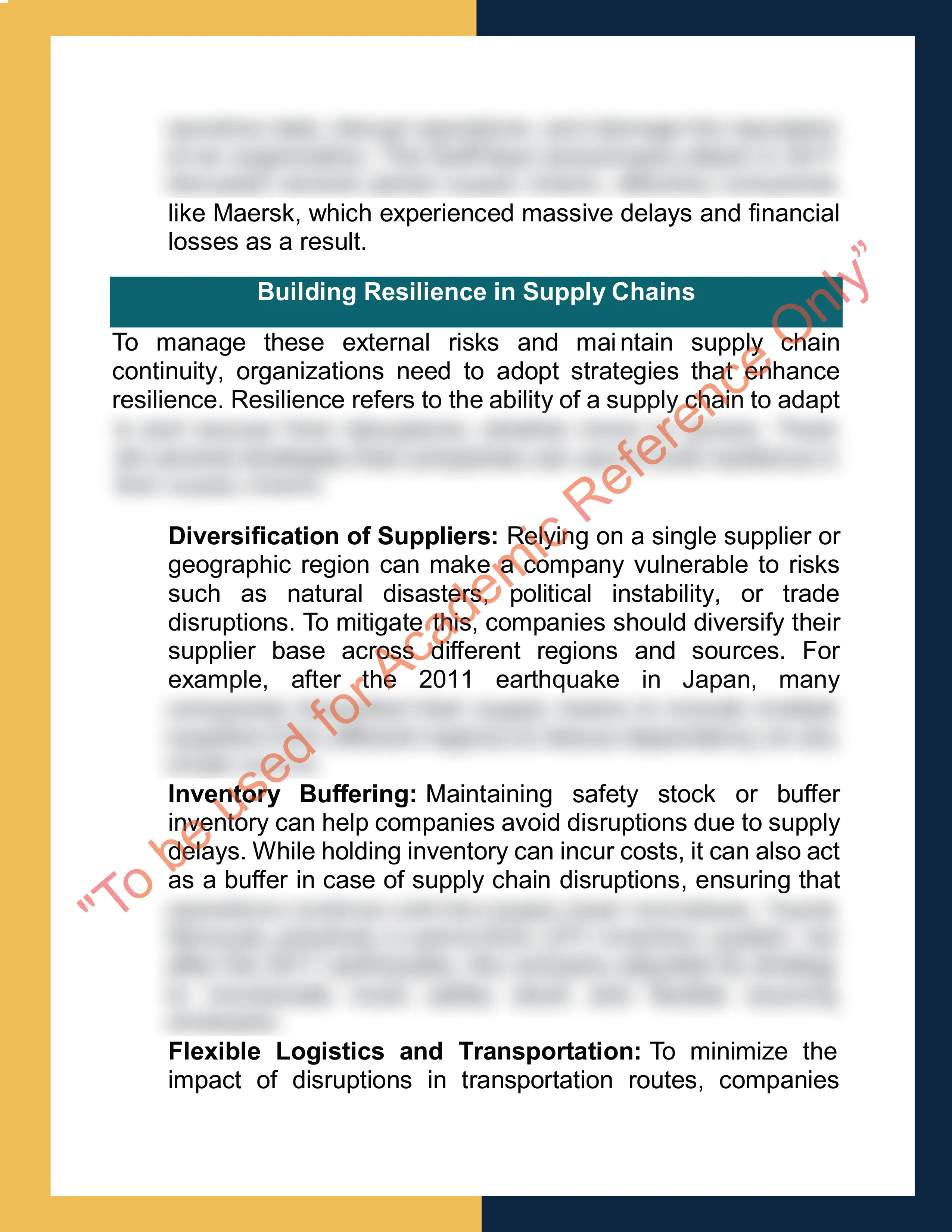 Assignment sample solution of BEM304 - Supply Chain Management 3