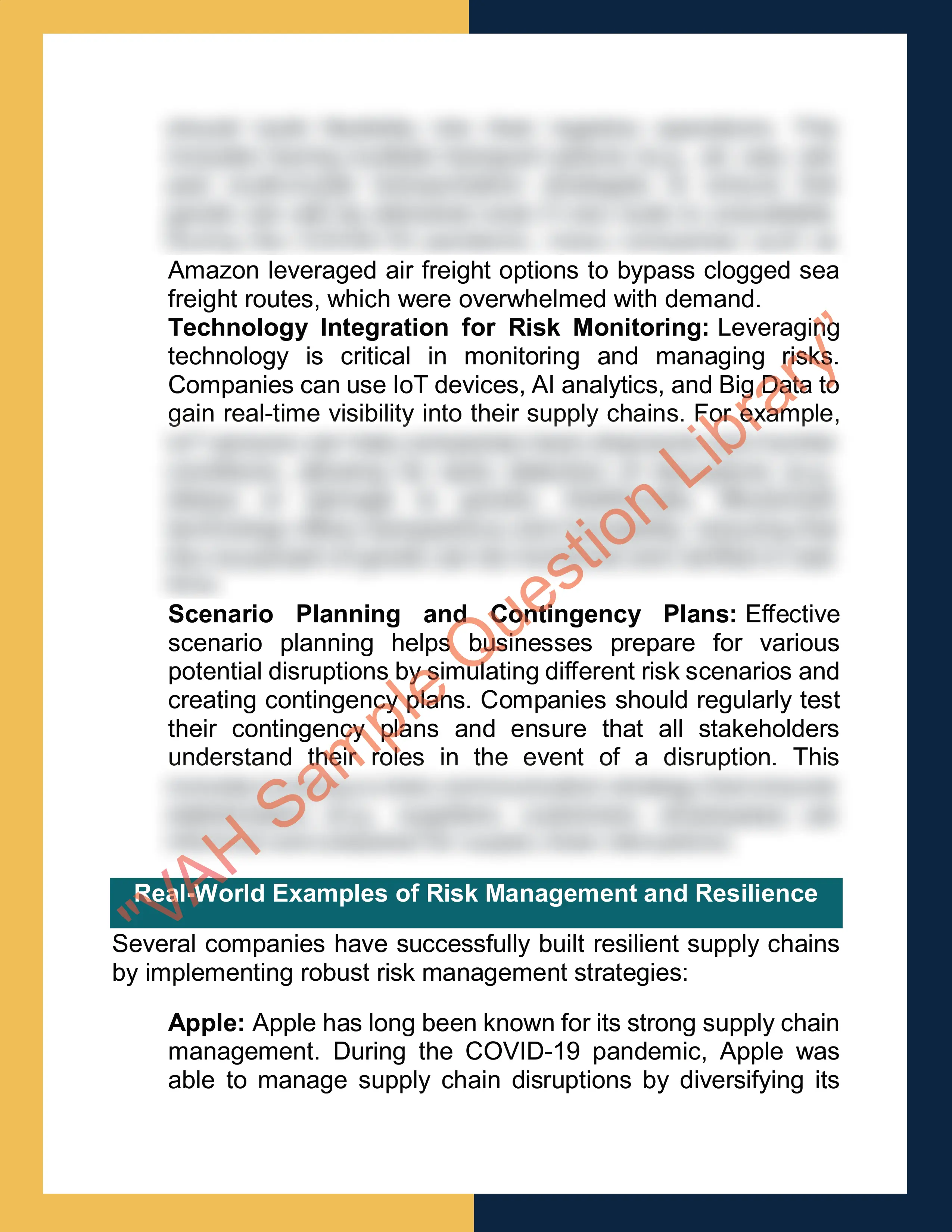 Assignment sample solution of BEM304 - Supply Chain Management 4