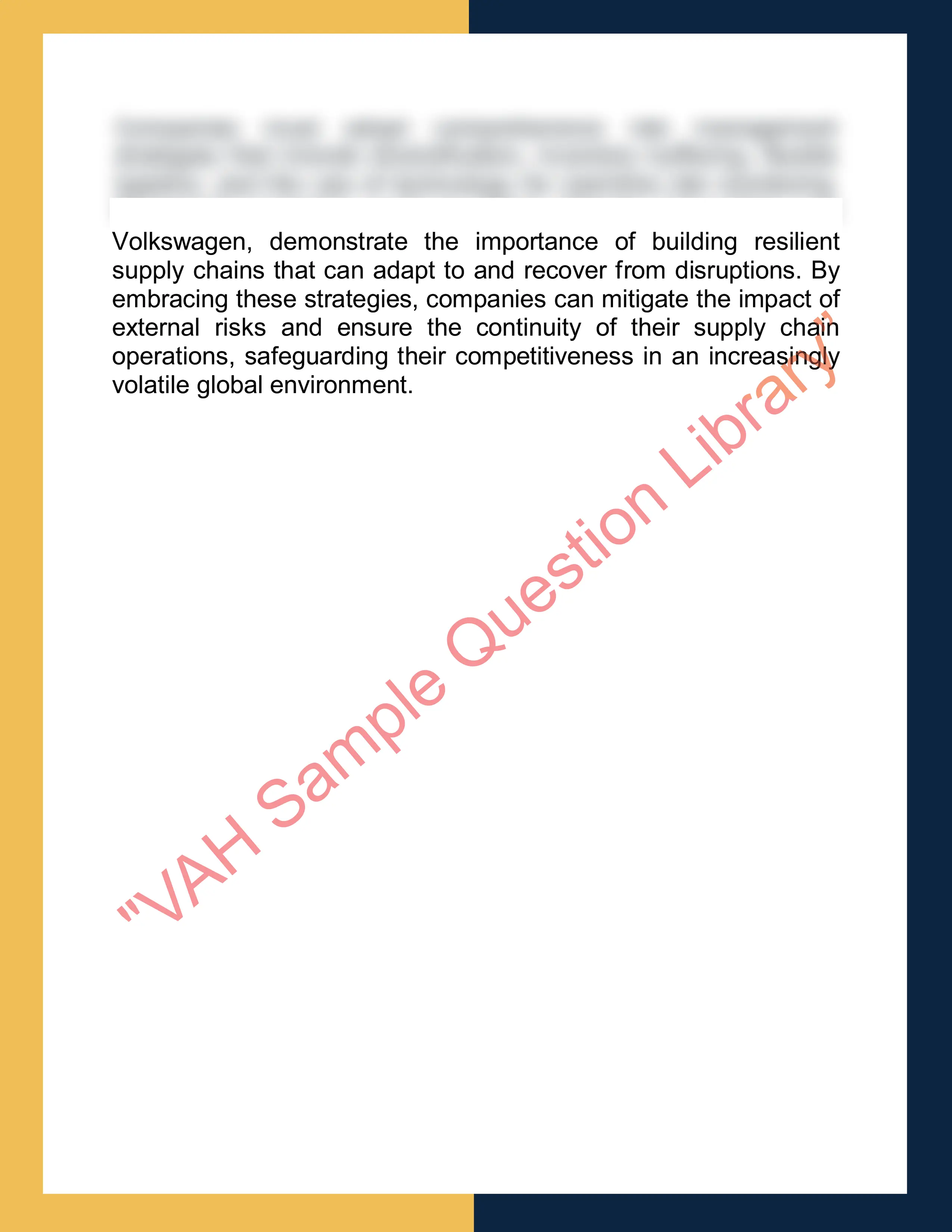 Assignment sample solution of BEM304 - Supply Chain Management 6