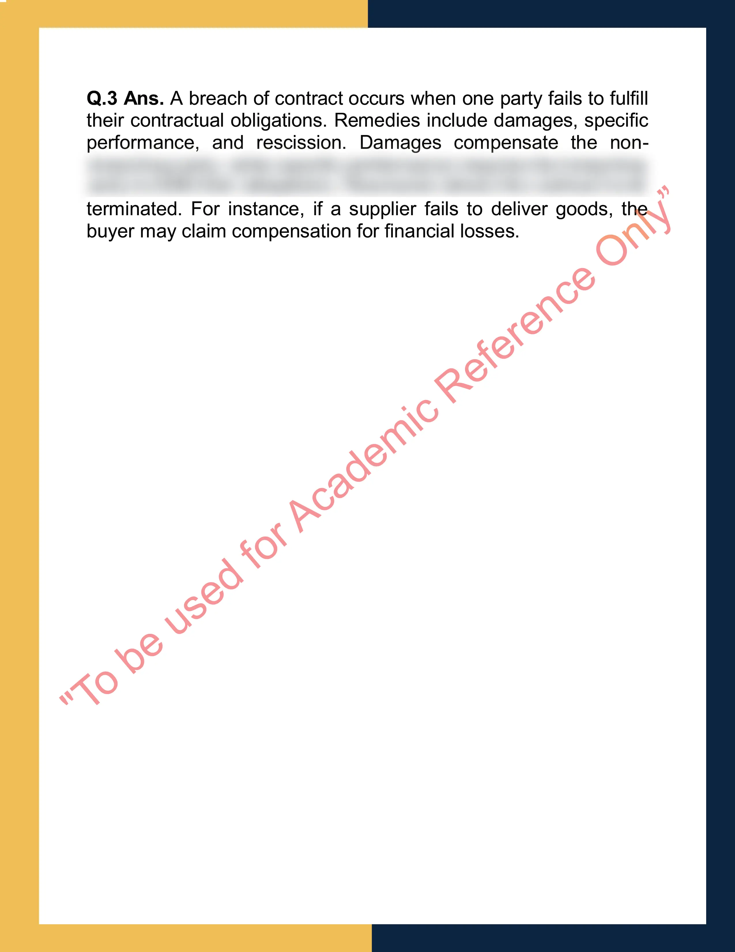 Assignment sample solution of BL101 - Contract Law 1