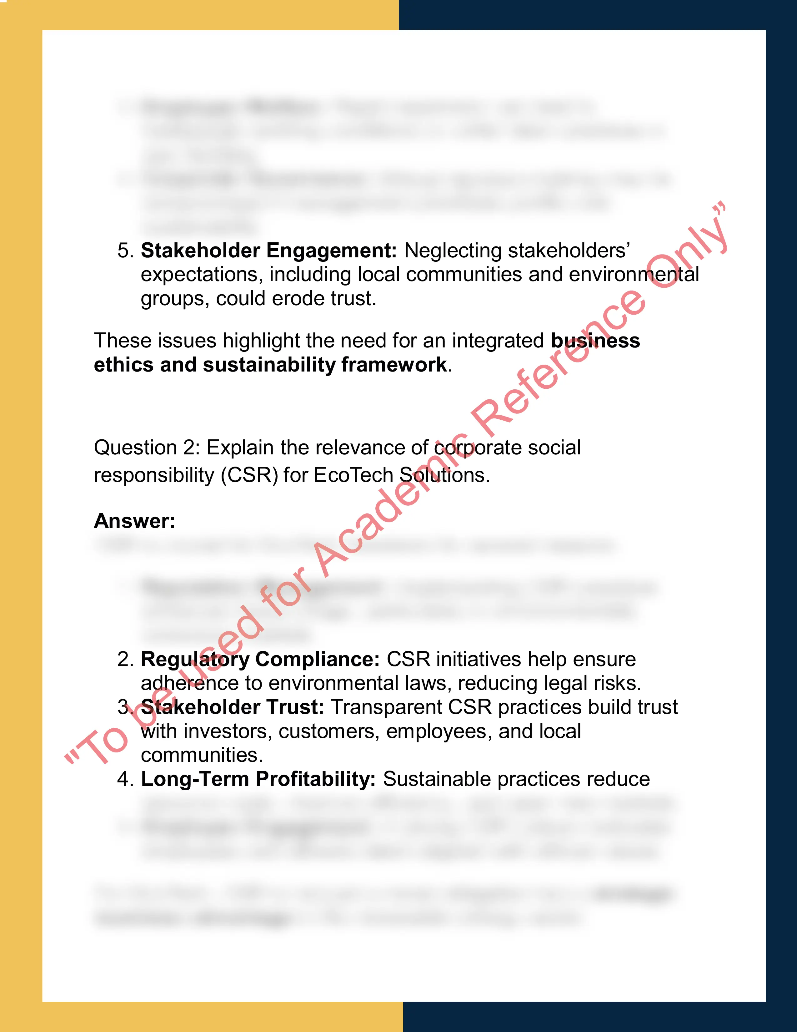 BS6002B – Business Ethics  & Sustainability 1