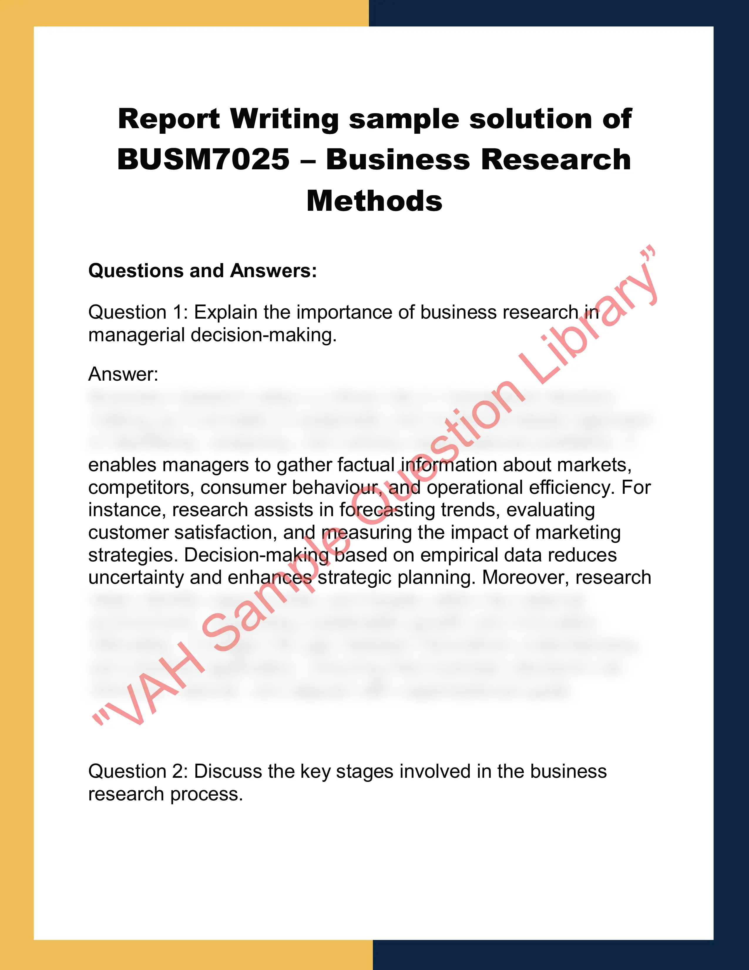 BUSM7025 – Business Research  Methods 0