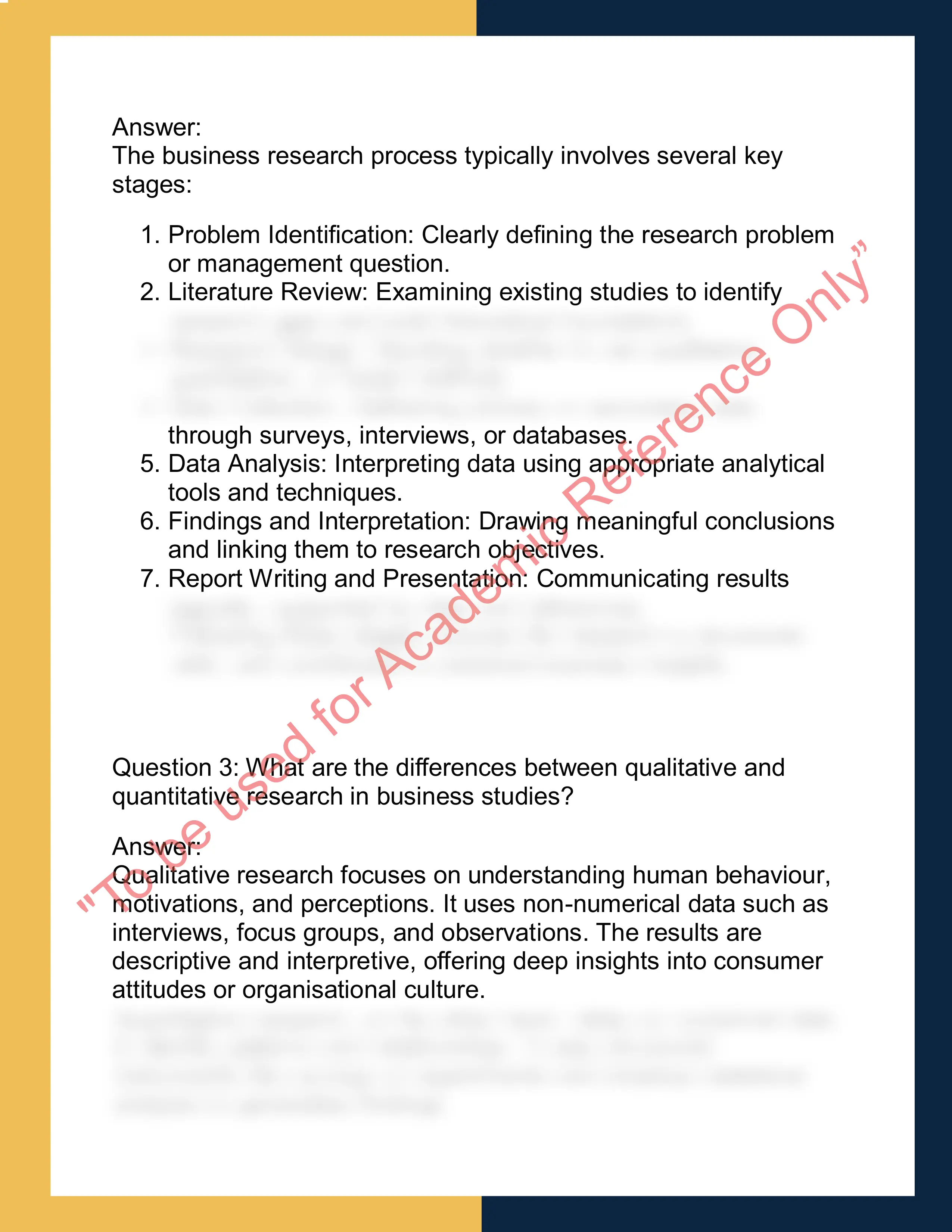 BUSM7025 – Business Research  Methods 1