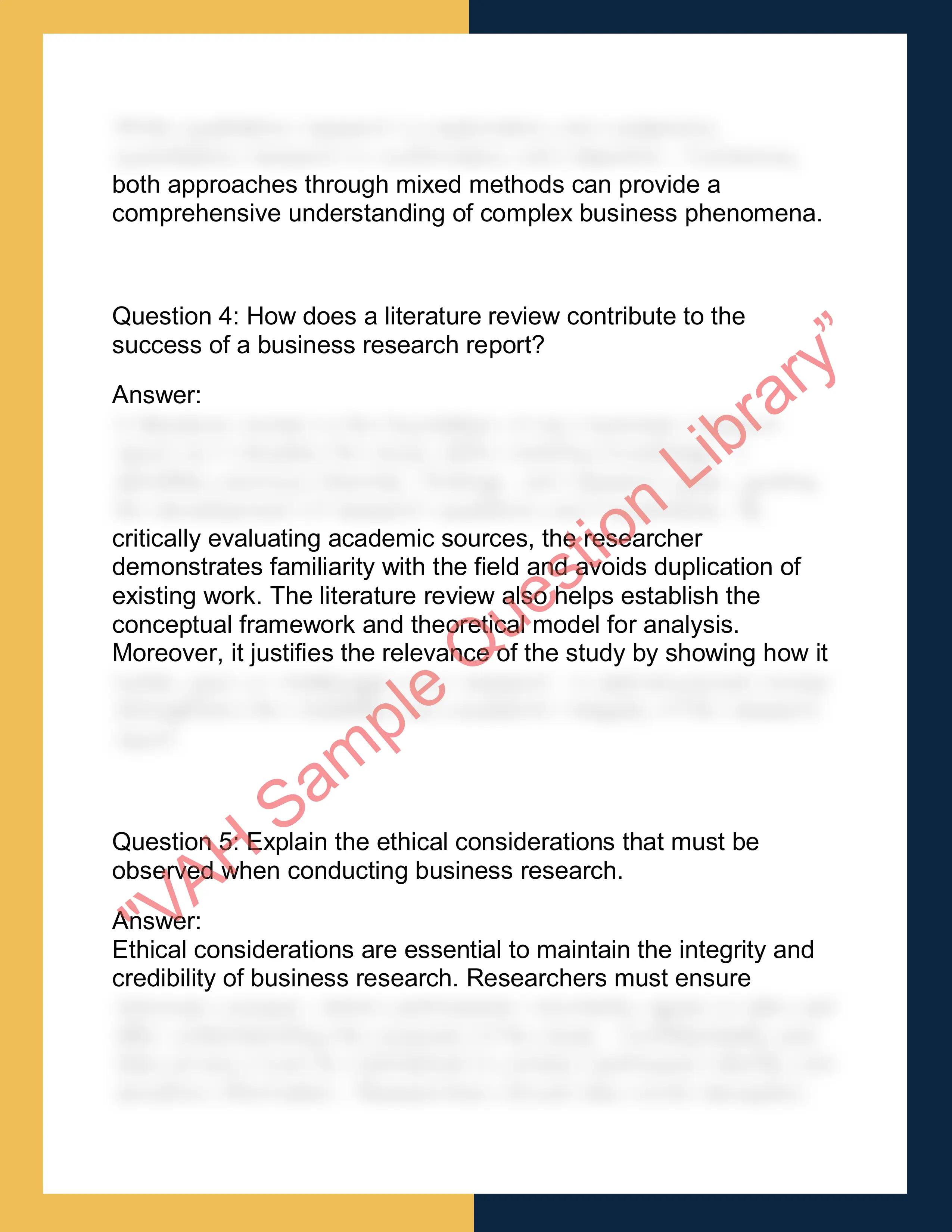 BUSM7025 – Business Research  Methods 2