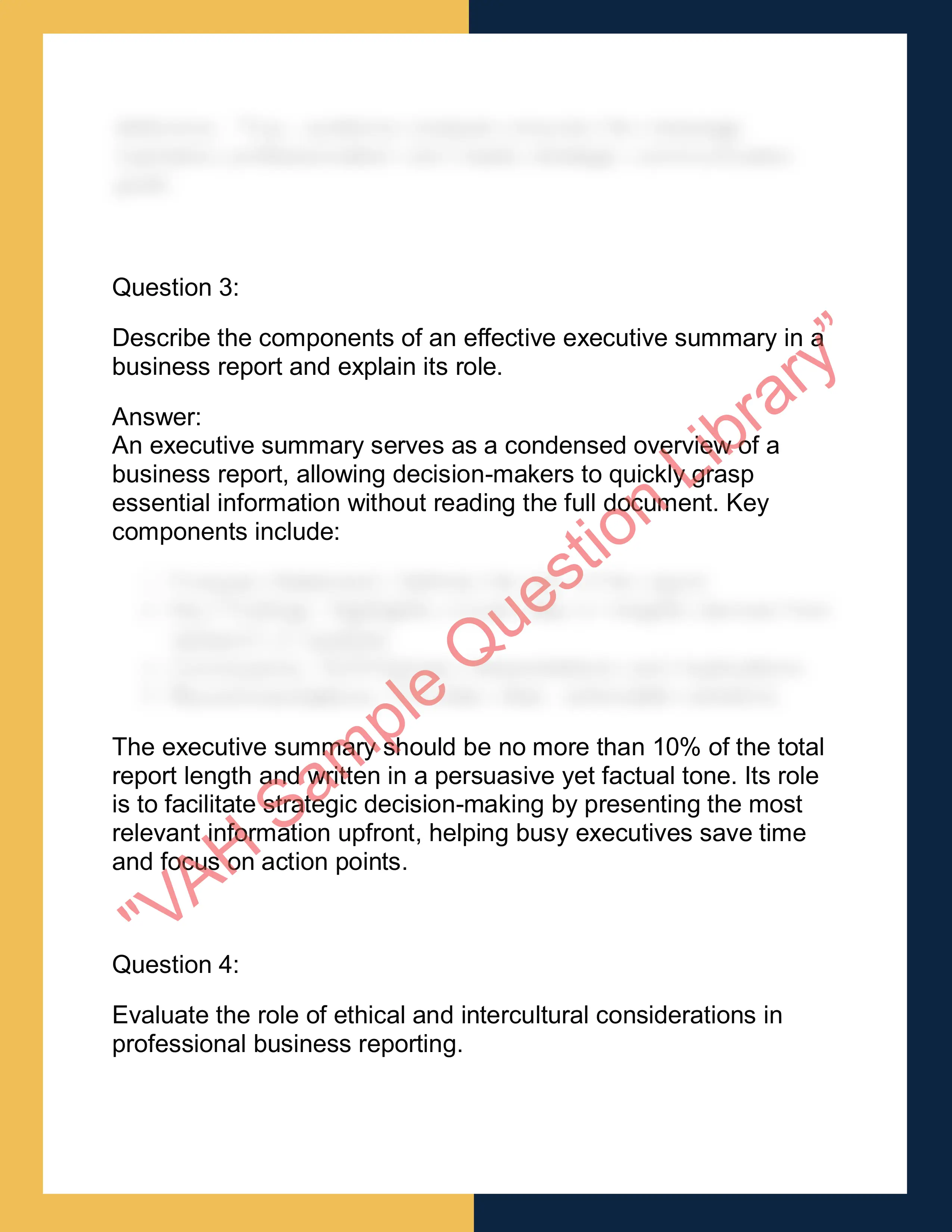 BUSN650 – Advanced Business Writing  and Professional Reporting 2