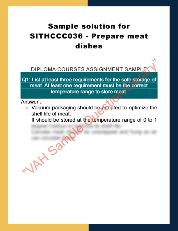Sample solution for SITHCCC036 - Prepare meat dishes 0