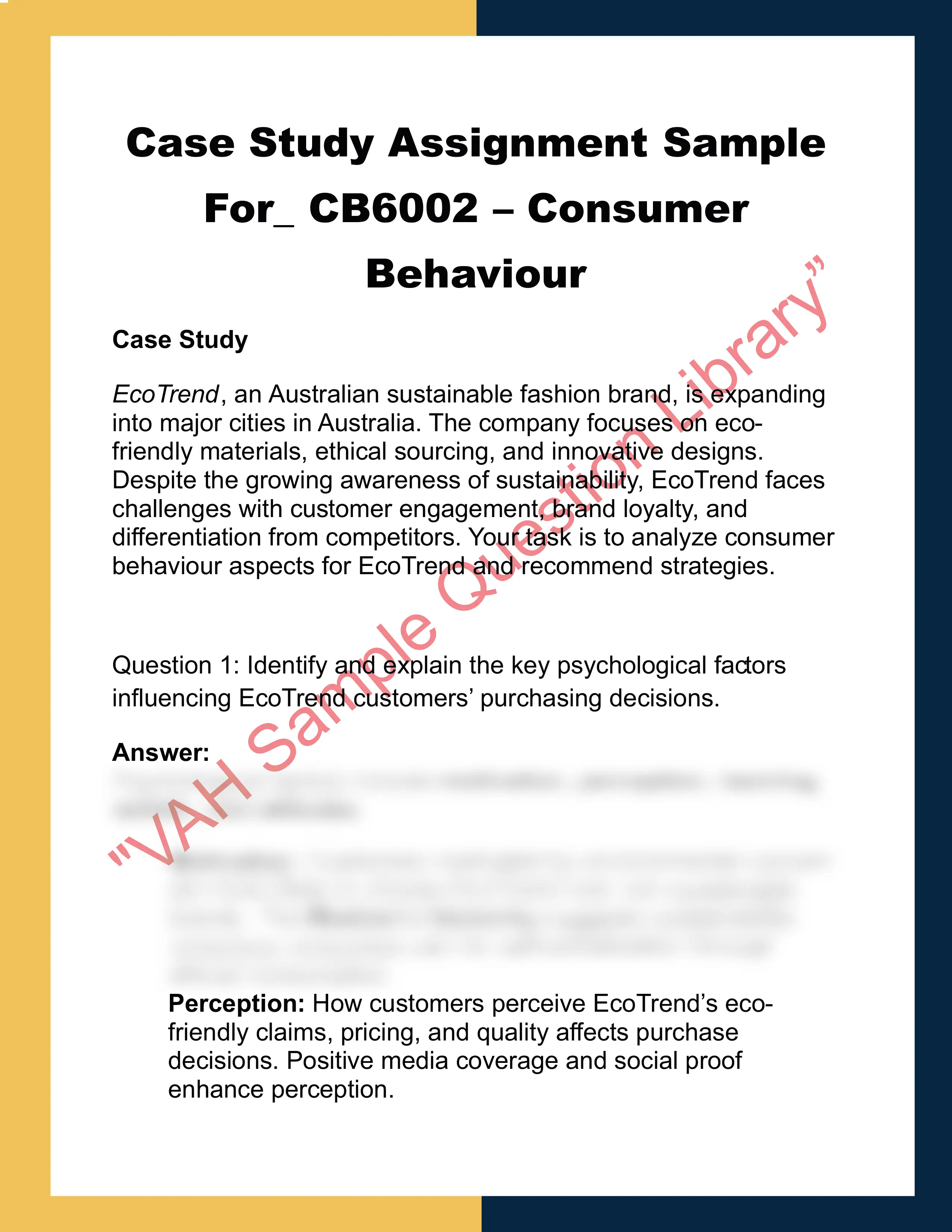 CB6002 – Consumer  Behaviour 0
