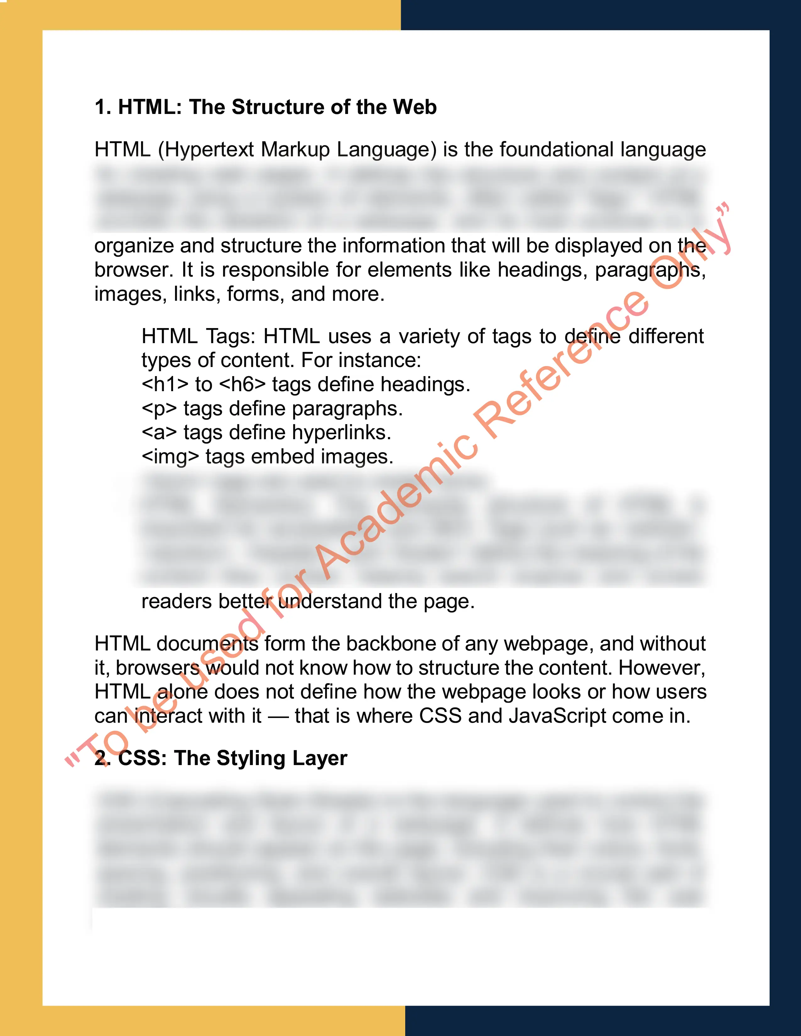 Assignment sample solution of COMP1100 - Introduction to Web Development 1