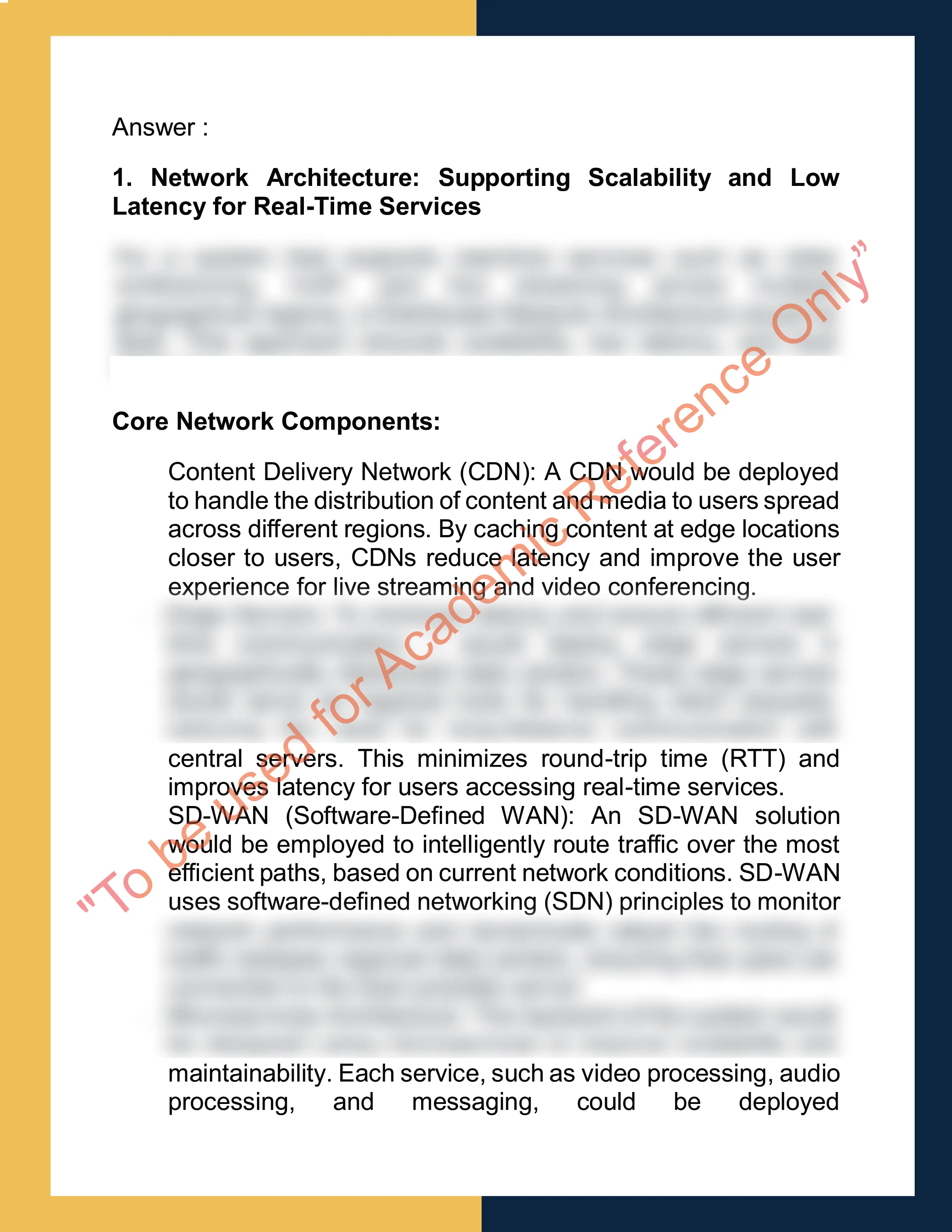 Assignment sample solution of COMS2020 - Computer Networking 1