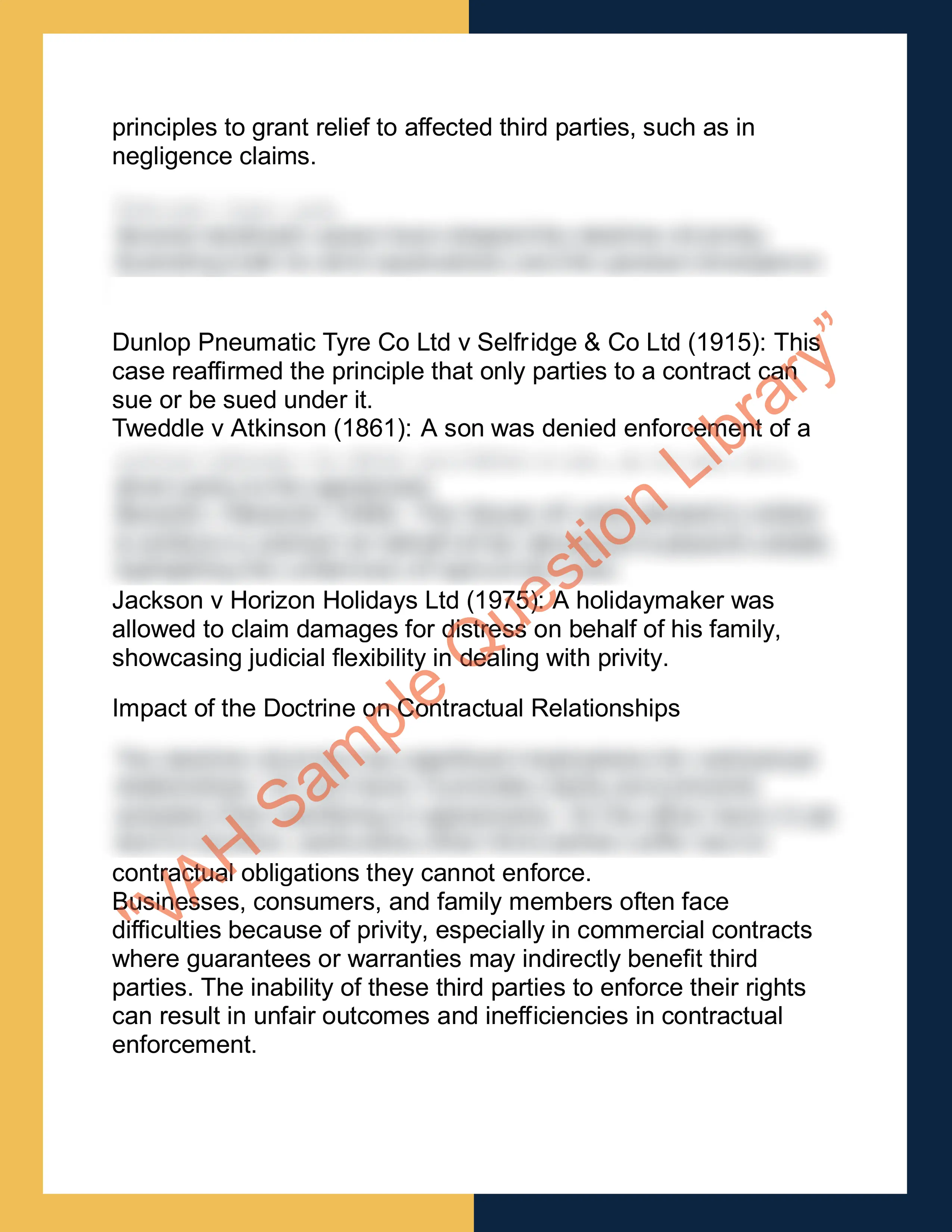 Assignment sample solution of CONTRALAW300 - Contract Law 2