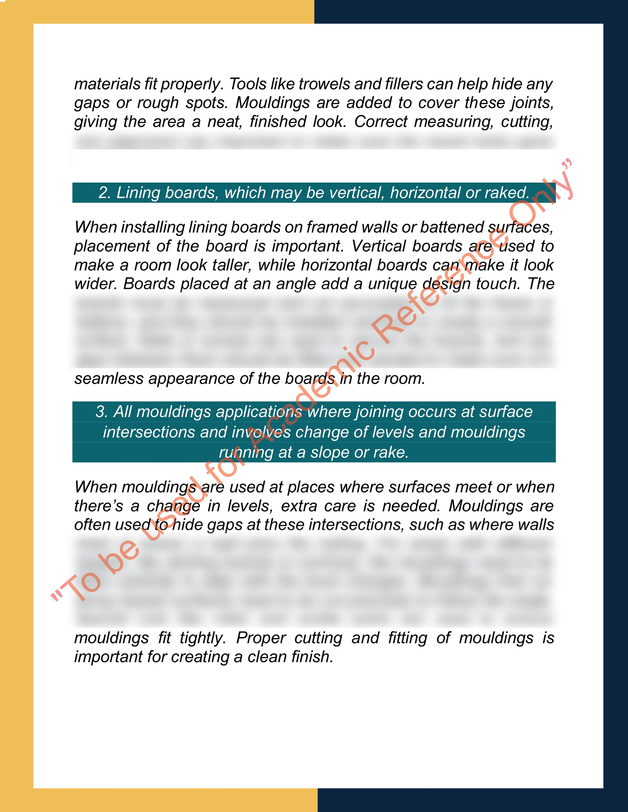 Sample Solution for CPCCCA3024-Install lining, panelling and moulding 1